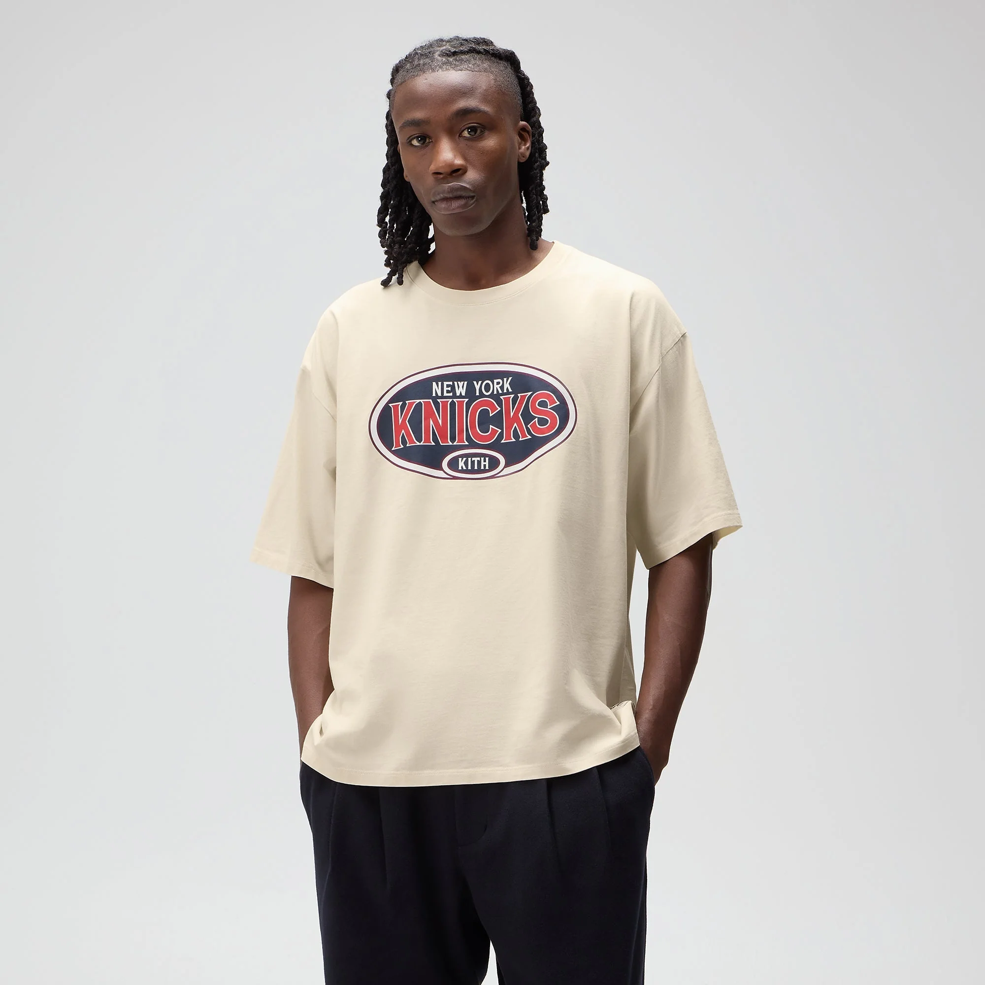 Kith for the New York Knicks NY Vintage Jones Tee - Sandrift - Image 2