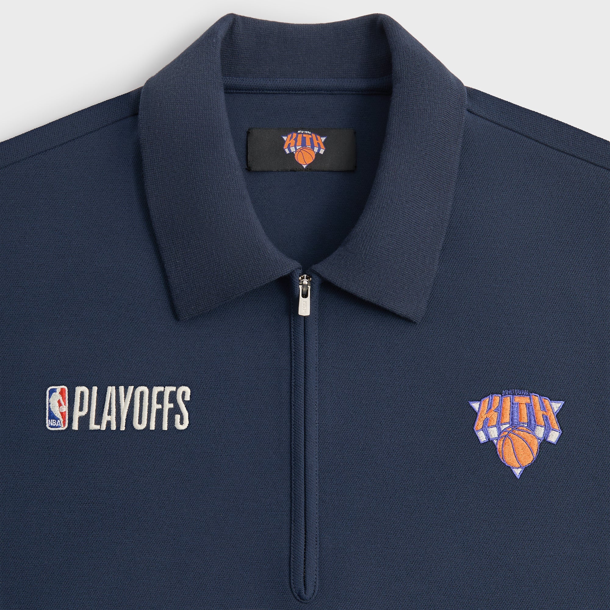 Kith for the New York Knicks Playoffs Zip Front Performance Knit Polo - Nocturnal - Image 4