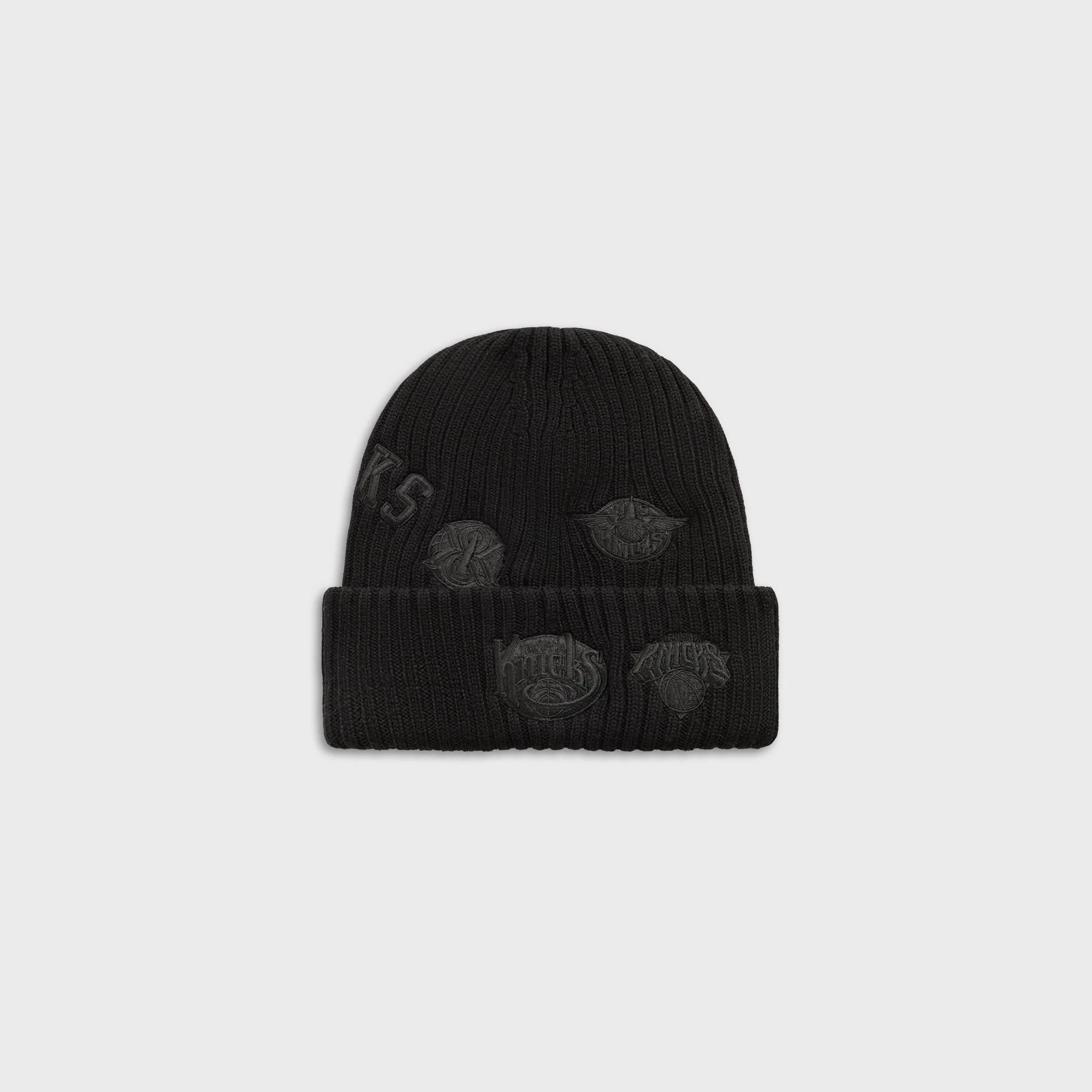 Kith & New Era for the New York Knicks All Over Patches Knit Beanie - Black - Image 3