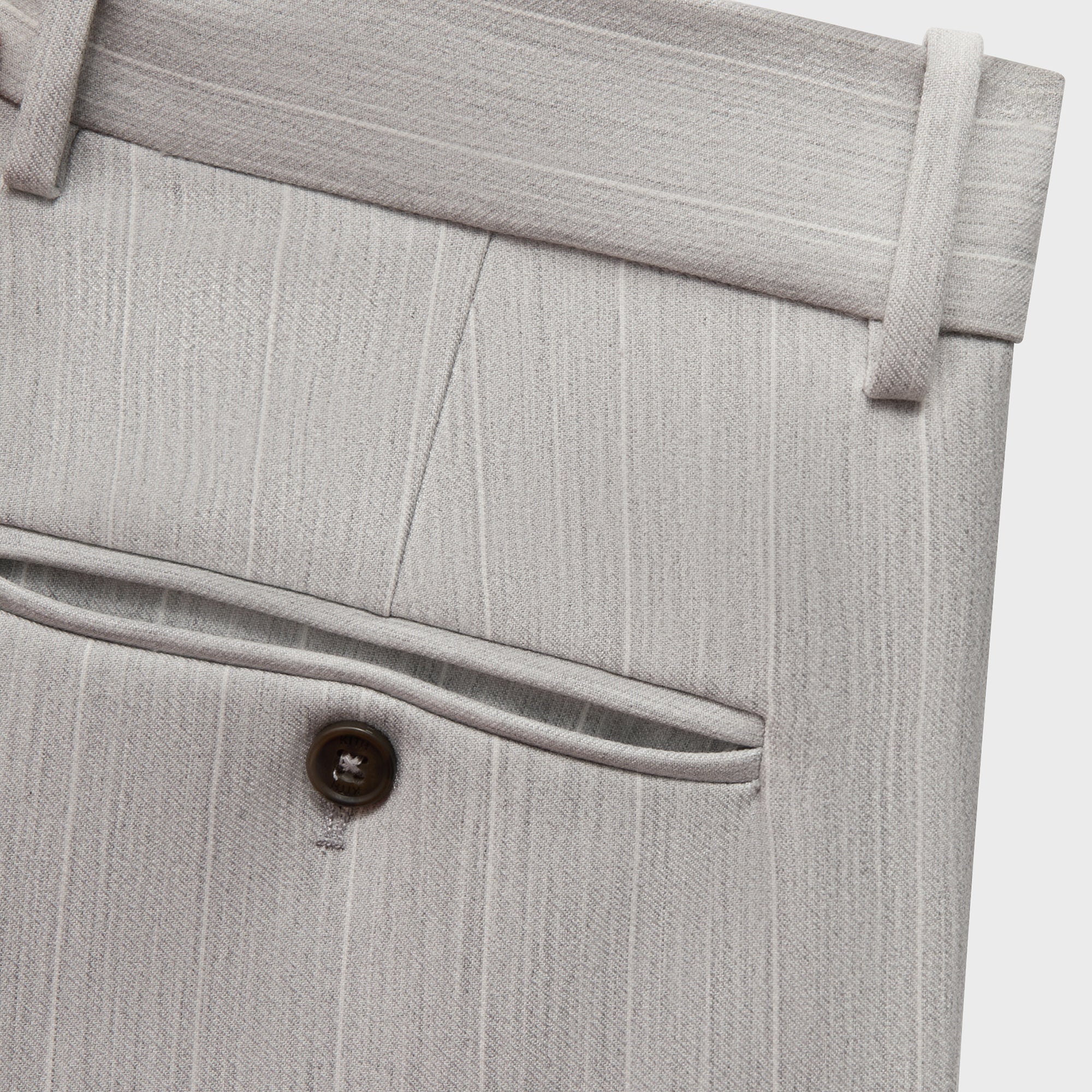 Kith Pinstripe Eli Pleated Trouser - Light Heather Grey - Image 3