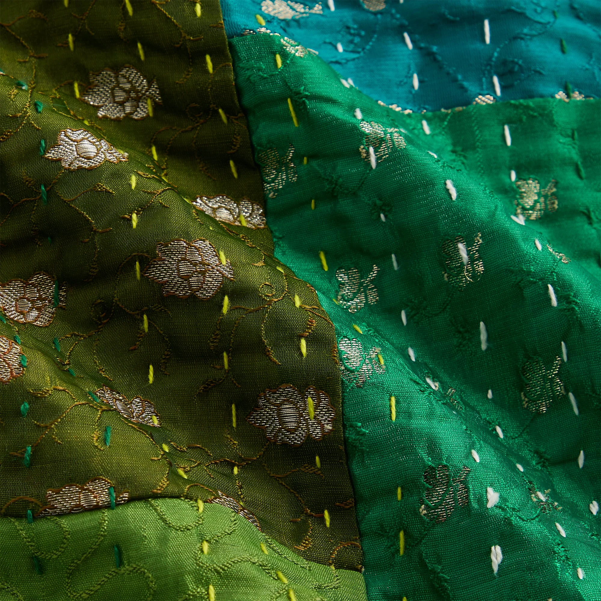 &Kin Tal Patchwork Short - Green / Multi - Image 5