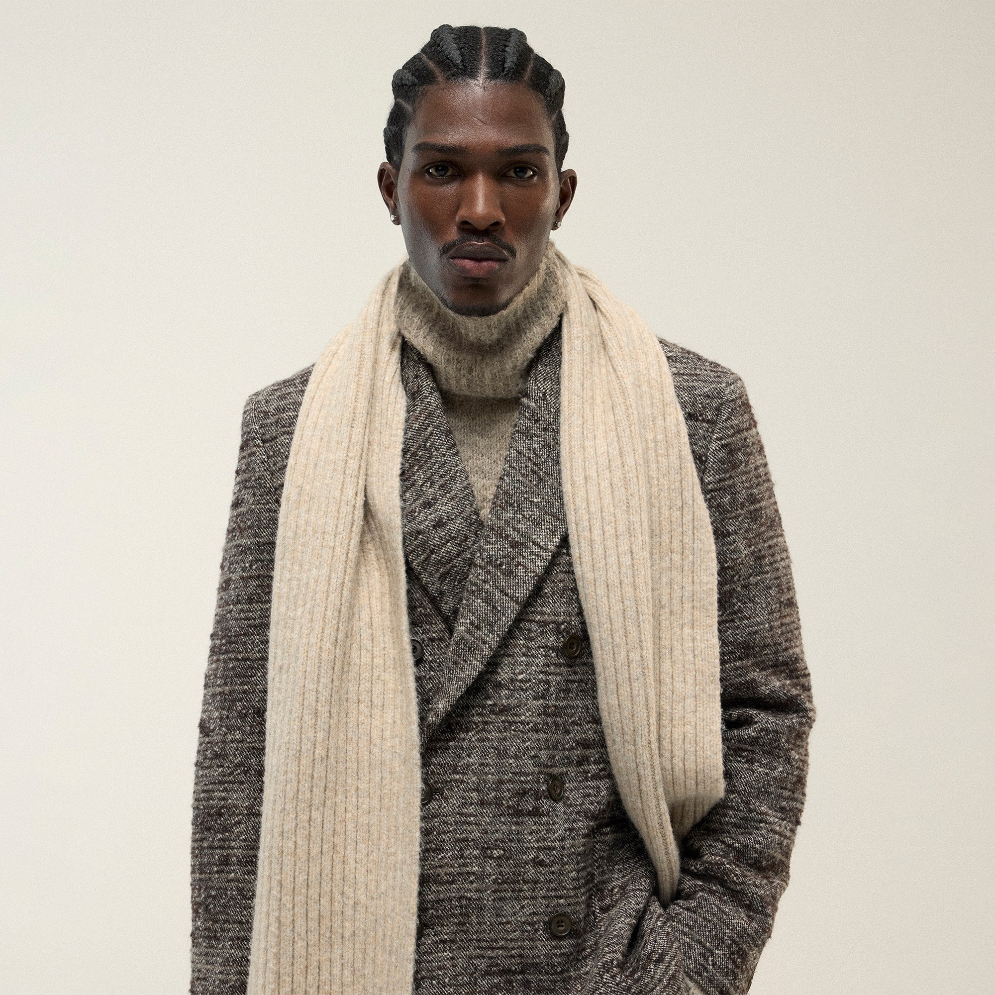 Kith Chunky Rib Knit Scarf - Sediment - Image 2