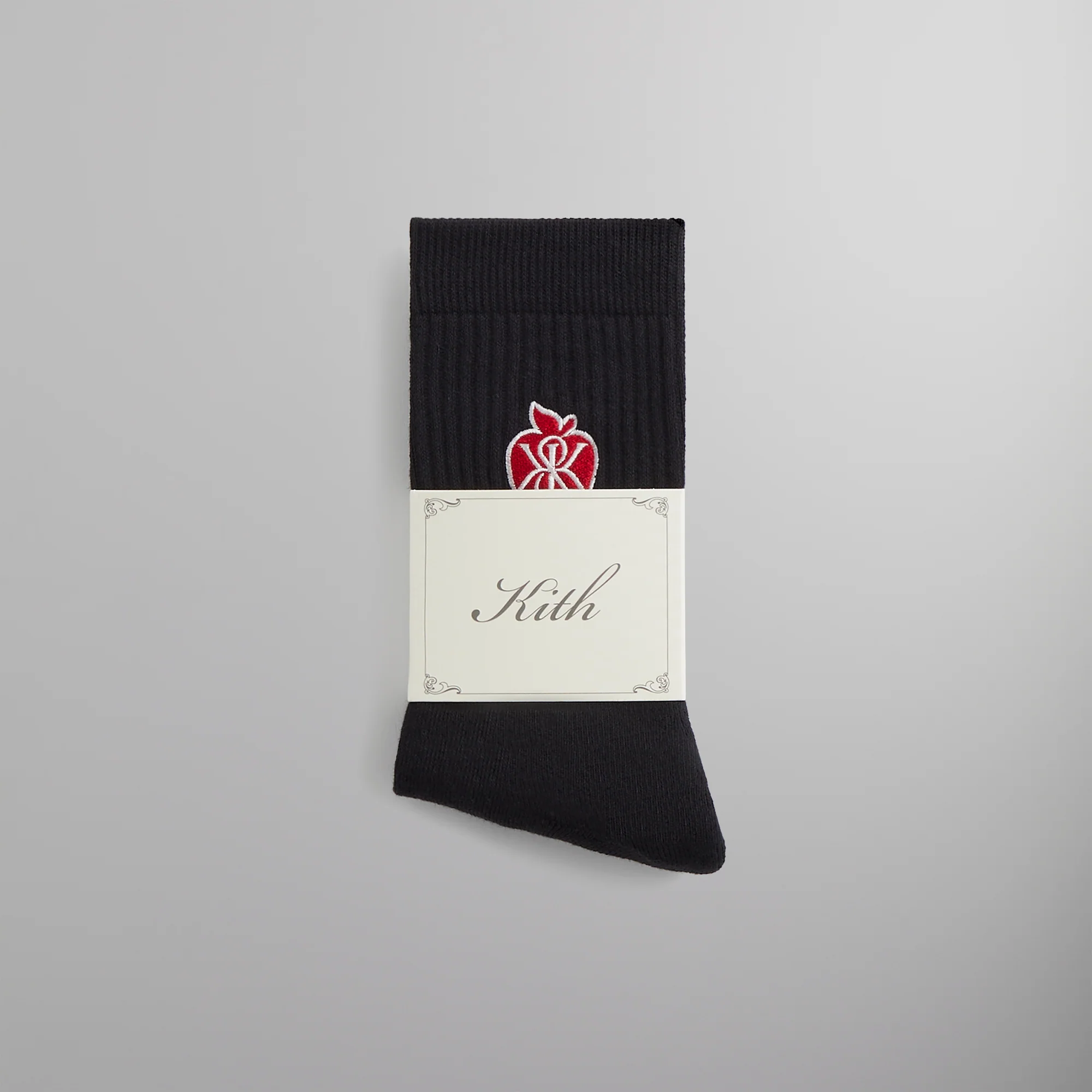 Kith Apple Crest Embroidered Socks - Black - Image 2
