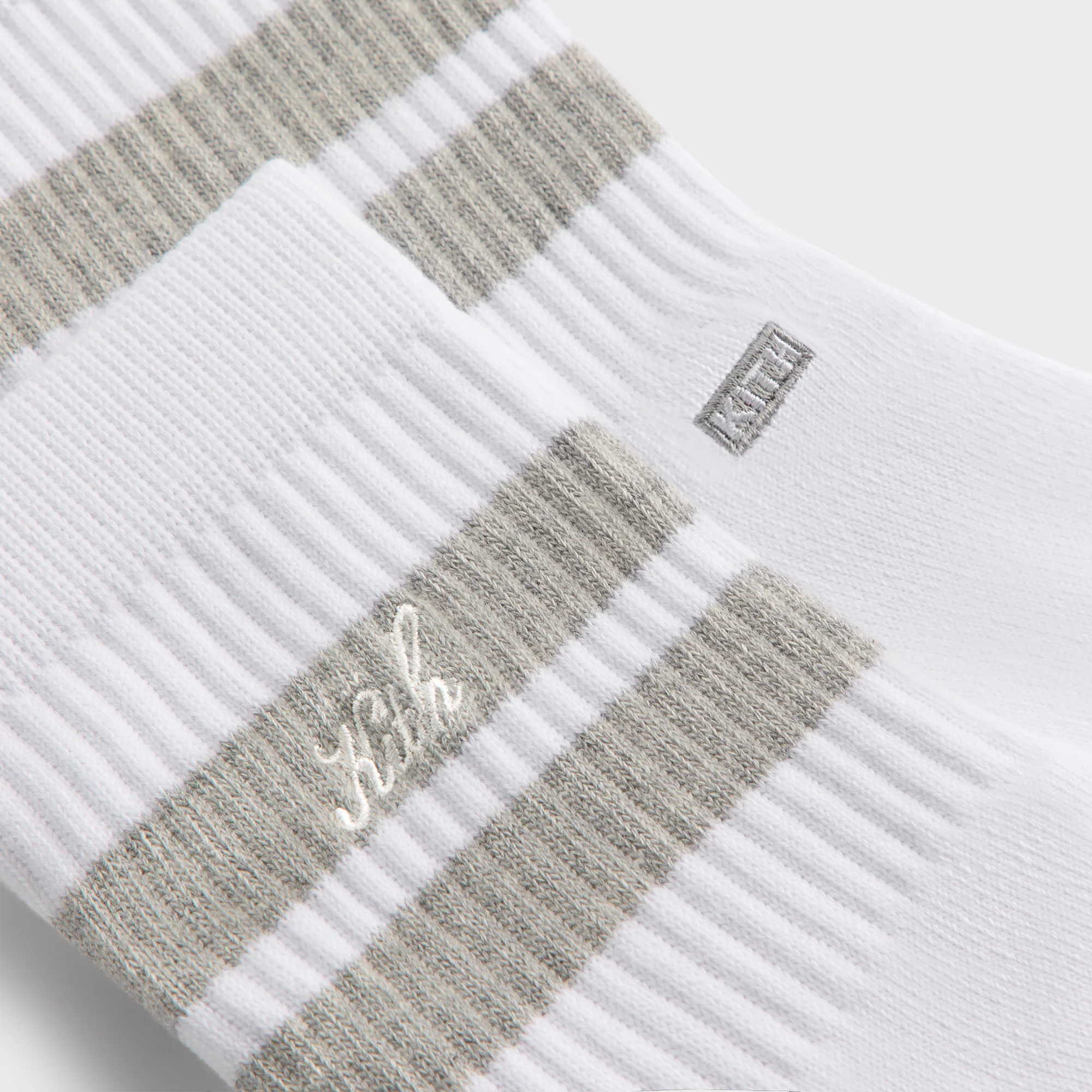 Kith 3-Pack Striped Mid Crew Socks - White - Image 5