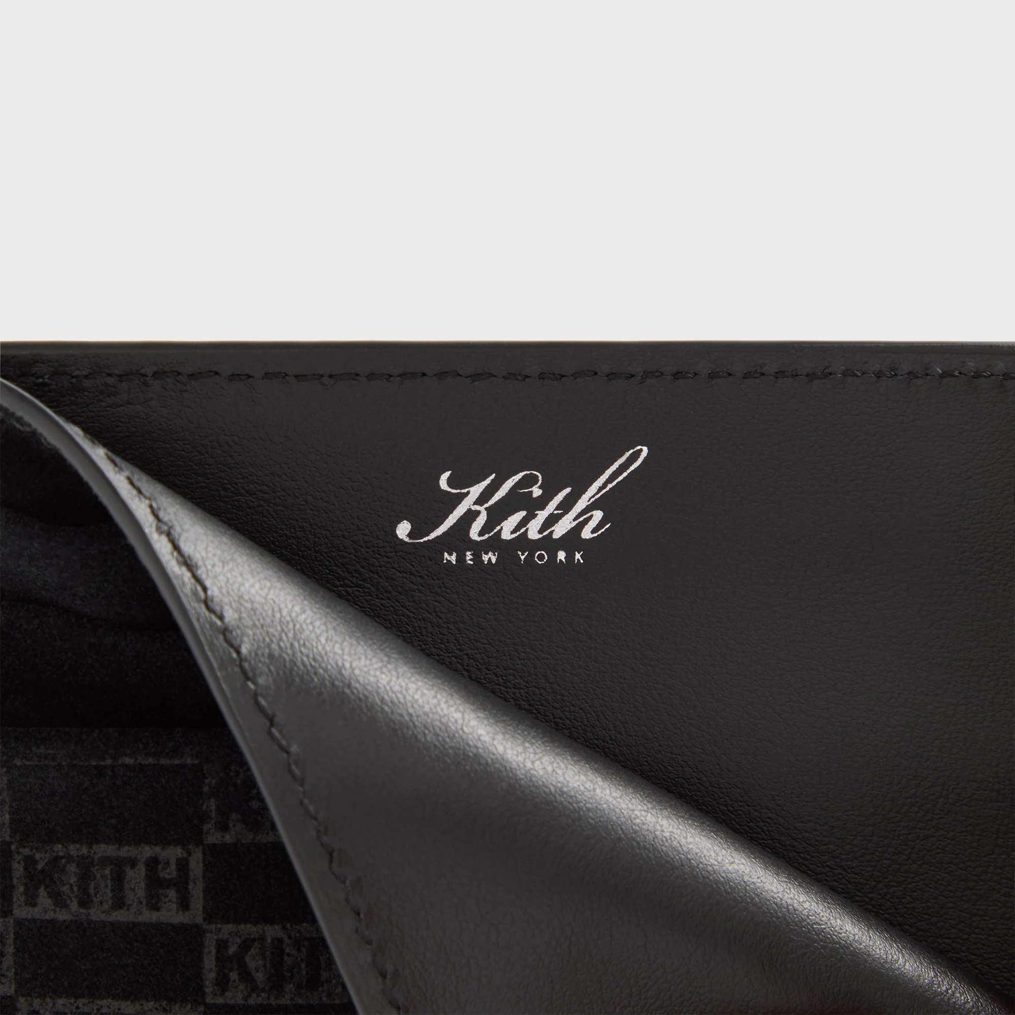 Kith Monogram Suede Card Holder - Black - Image 3