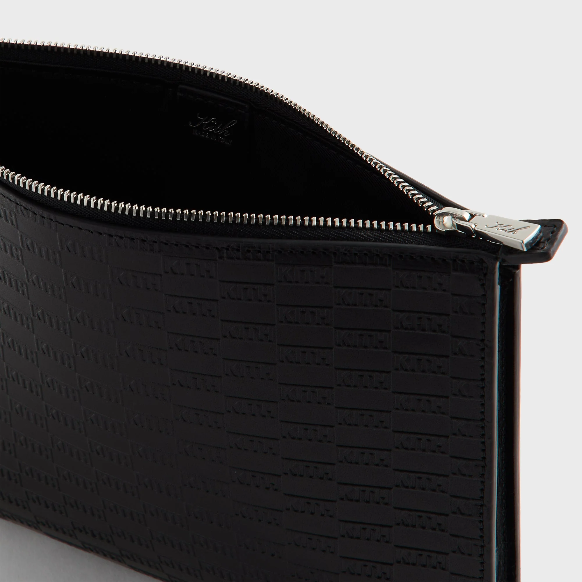 Kith Monogram Vachetta Leather Zip Pouch - Black - Image 3