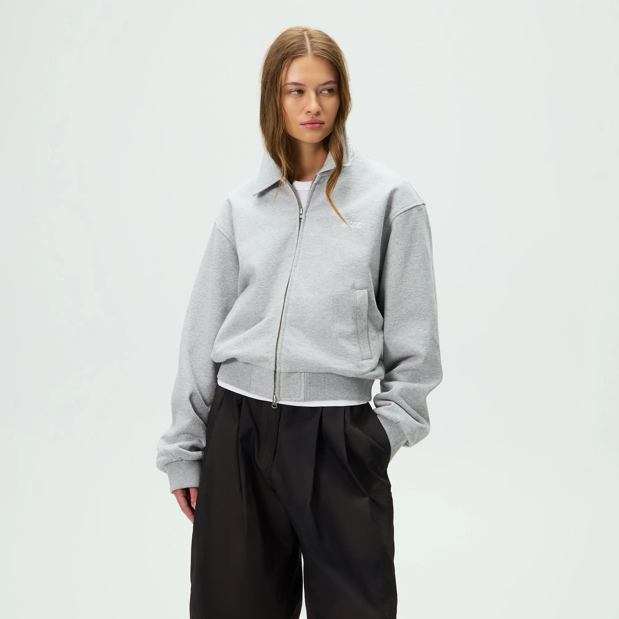 Kith Women Brisa III Fleece Bomber Jacket - Cool Heather Grey - Image 2
