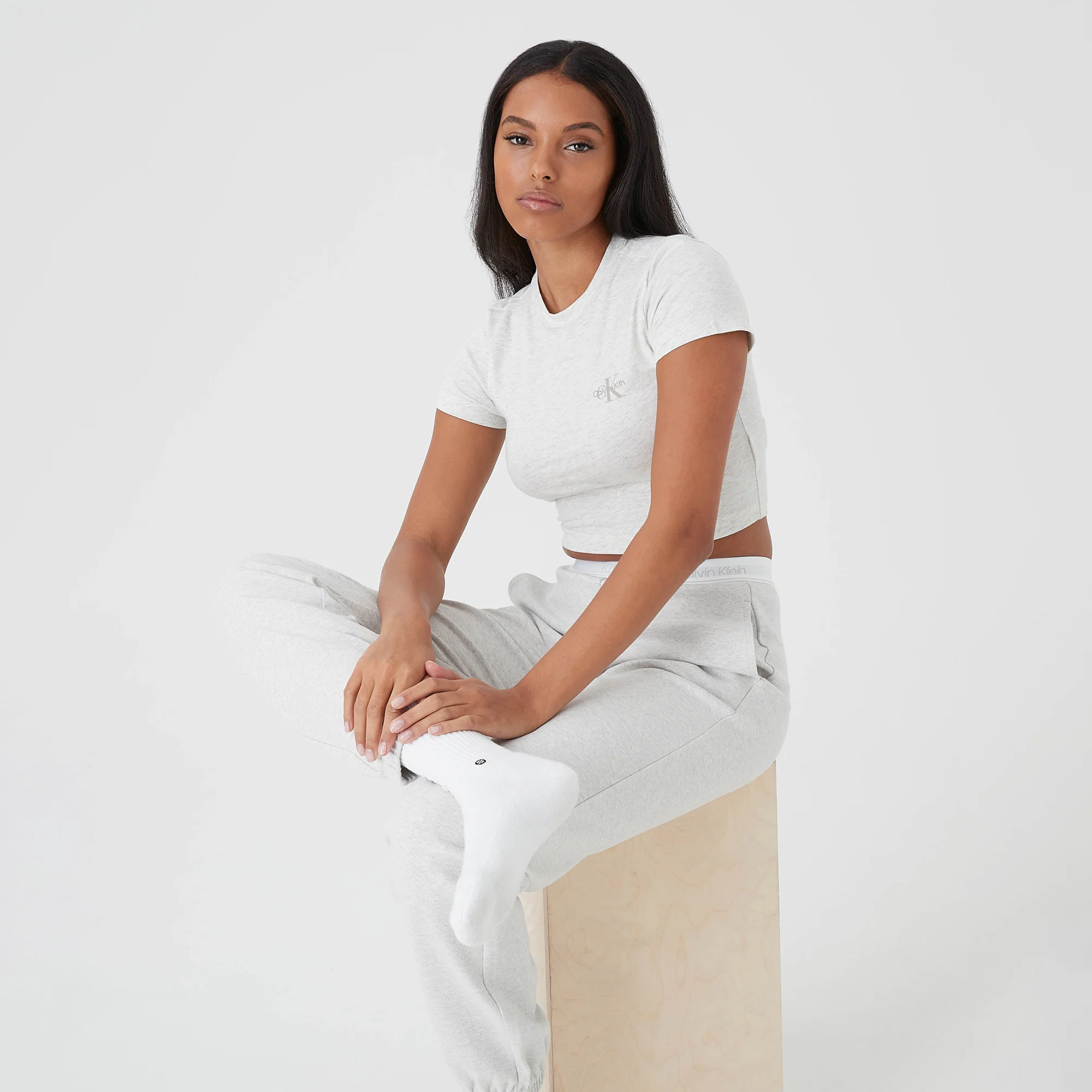 Kith Women for Calvin Klein Mulberry Tee - Light Heather Grey - Image 4