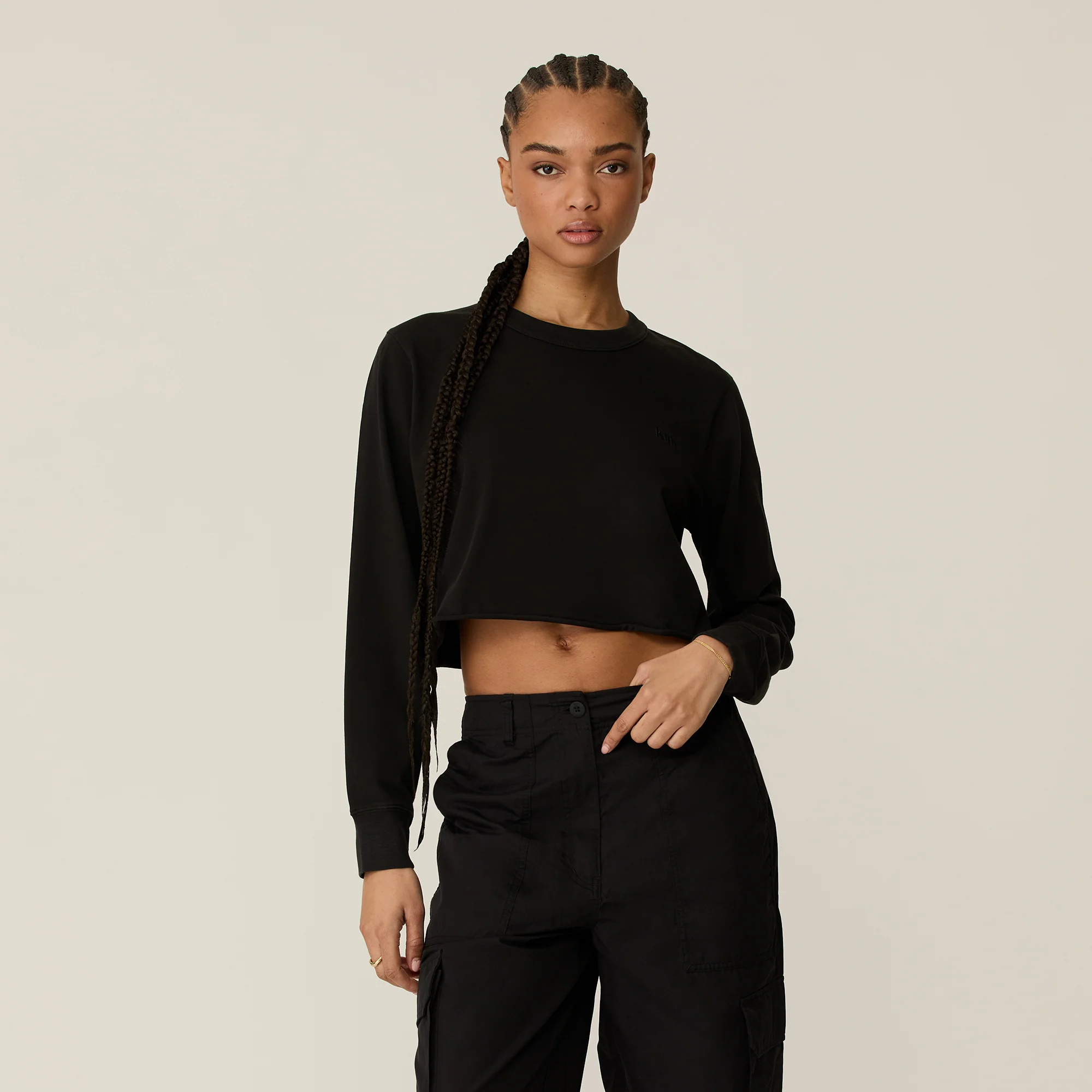 Kith Women Lucy Cropped Long Sleeve II Tee - Mass - Image 2