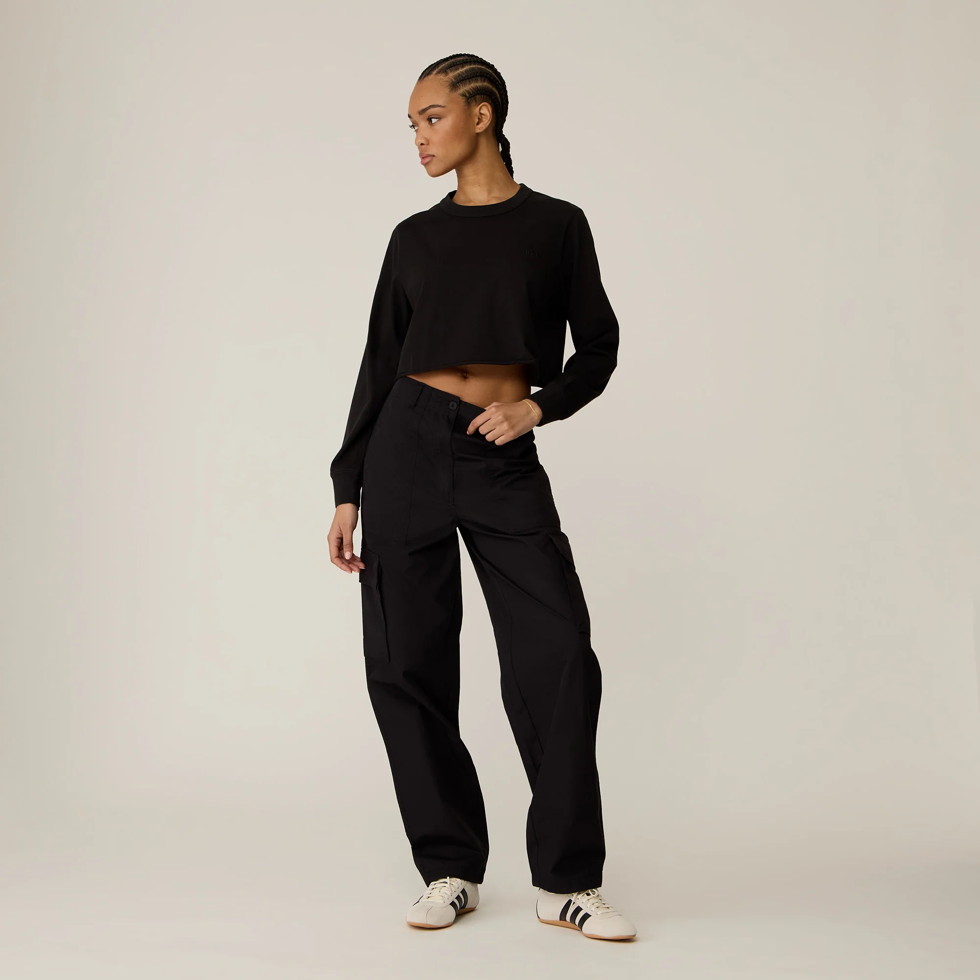 Kith Women Lucy Cropped Long Sleeve II Tee - Mass - Image 3