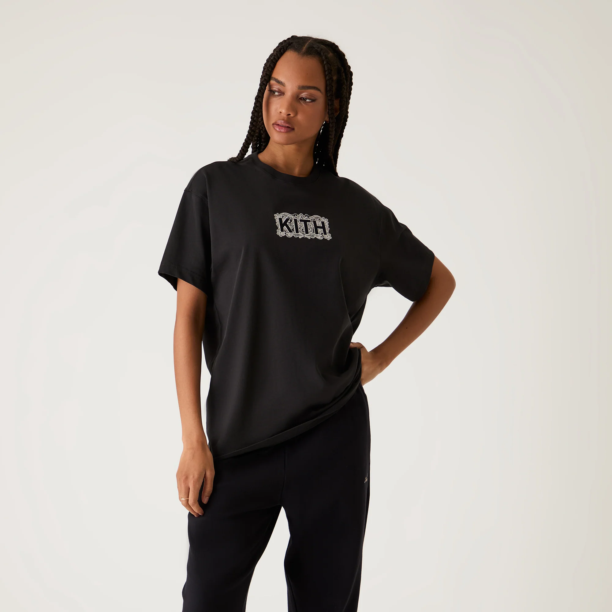 Kith Women Floral Lace Vintage Tee - Black - Image 2