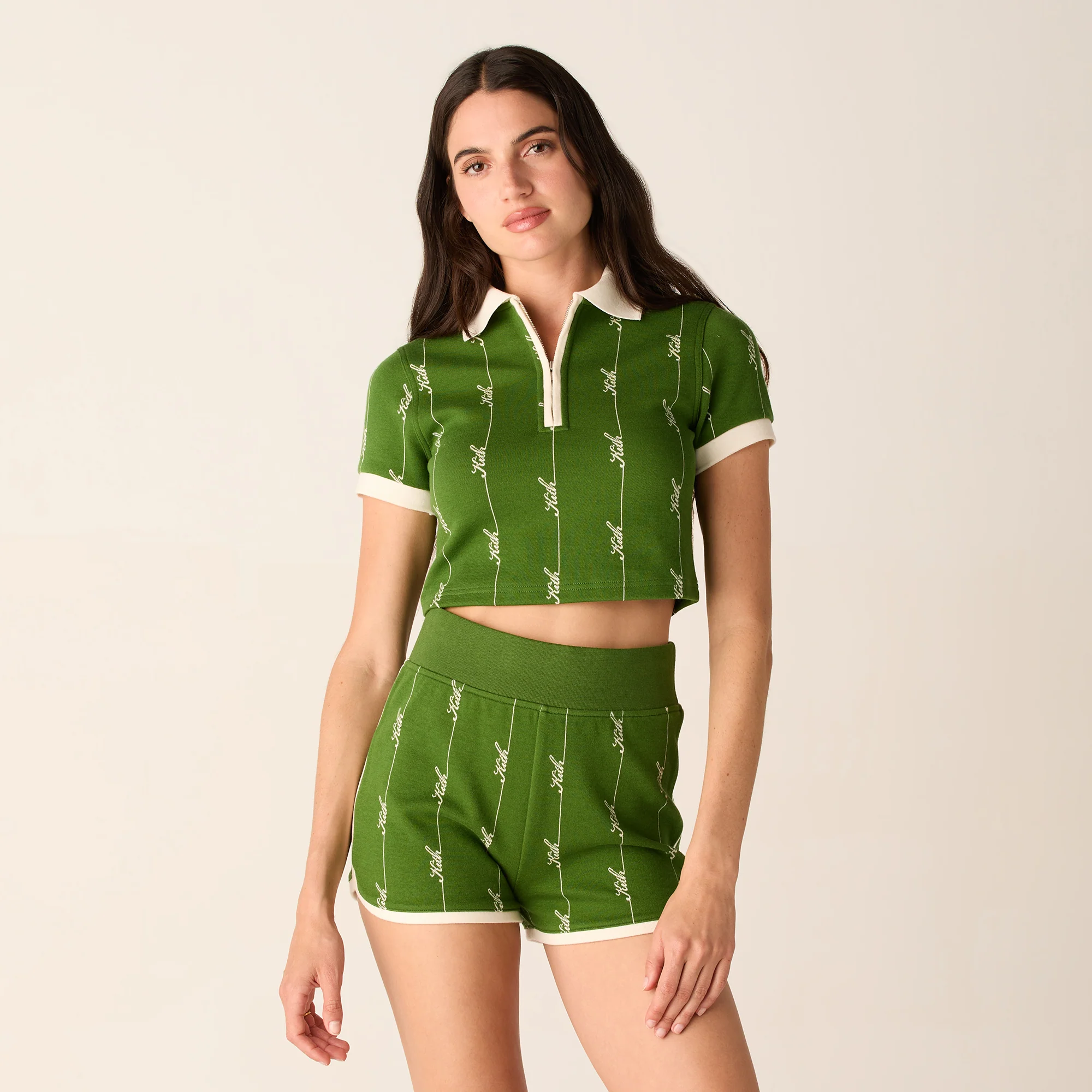 Kith Women Taylen Pique Logo Knit Polo - Turf - Image 2