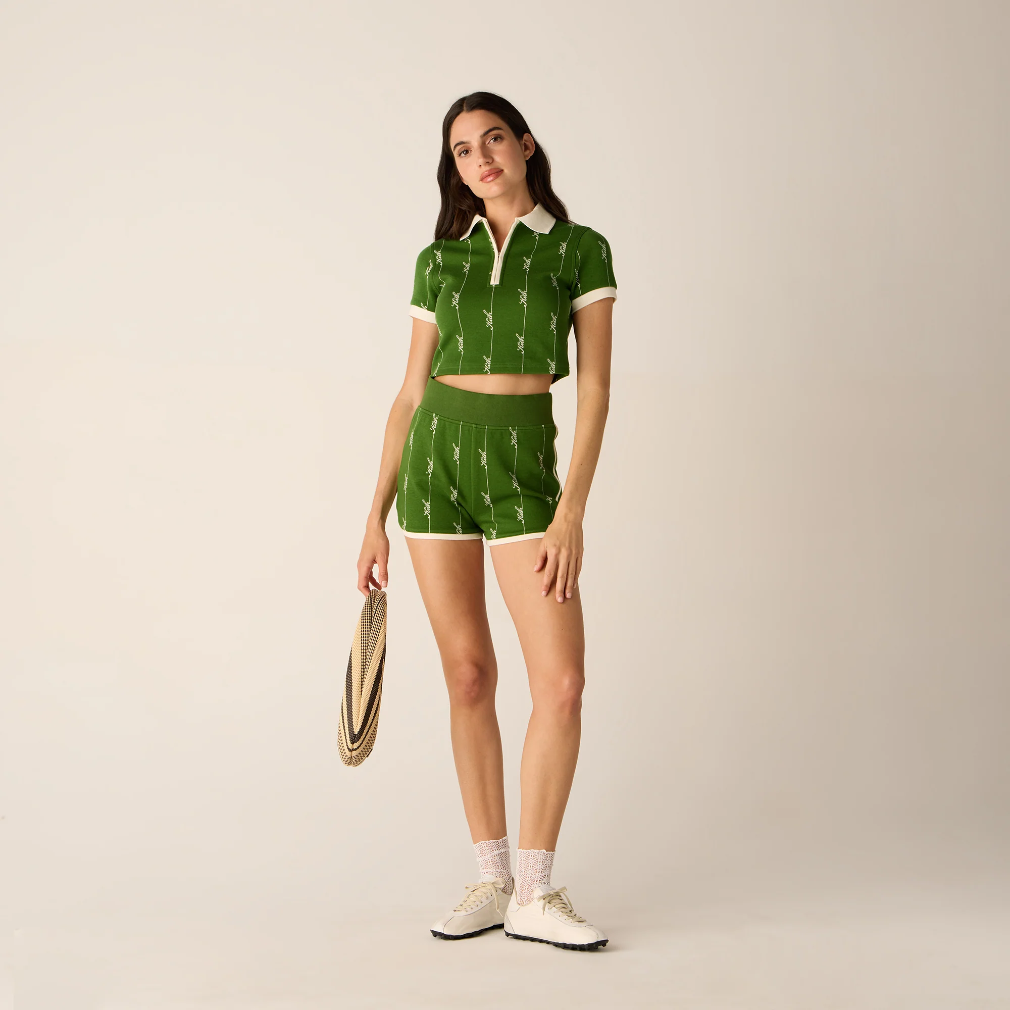 Kith Women Taylen Pique Logo Knit Polo - Turf - Image 3