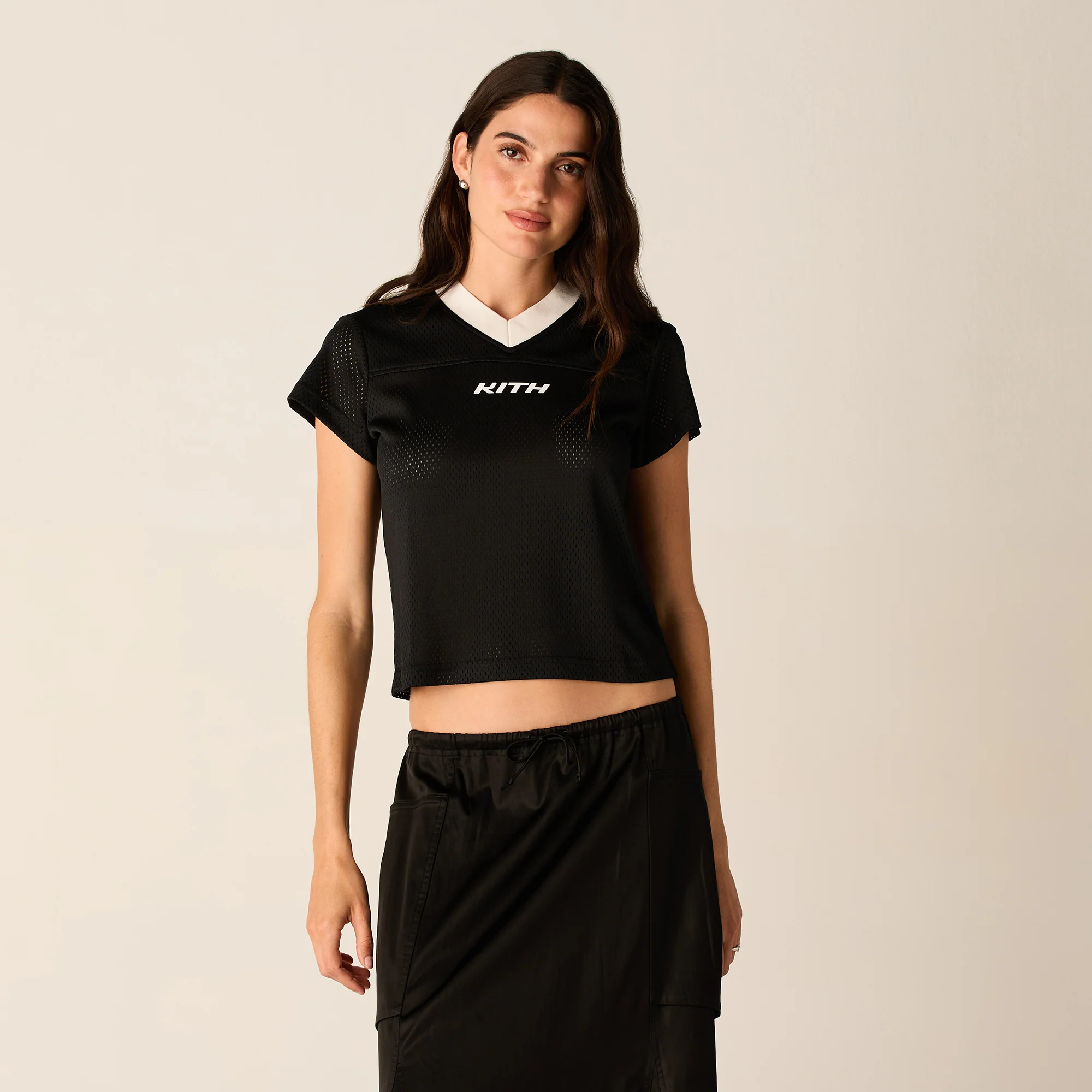Kith Women Nicci Mesh Football Jersey - Black - Image 2