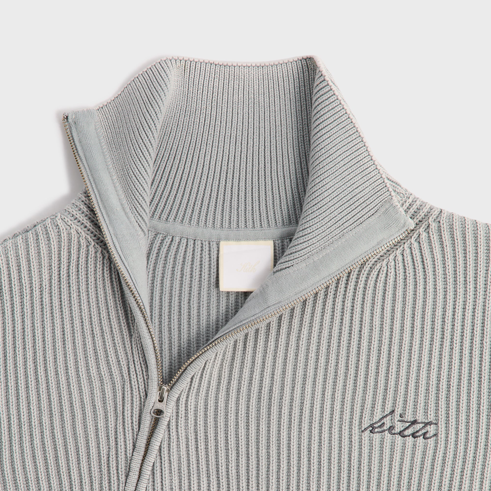 Kith Women Wyler III Asymmetrical Zip Sweater - Mist - Image 4