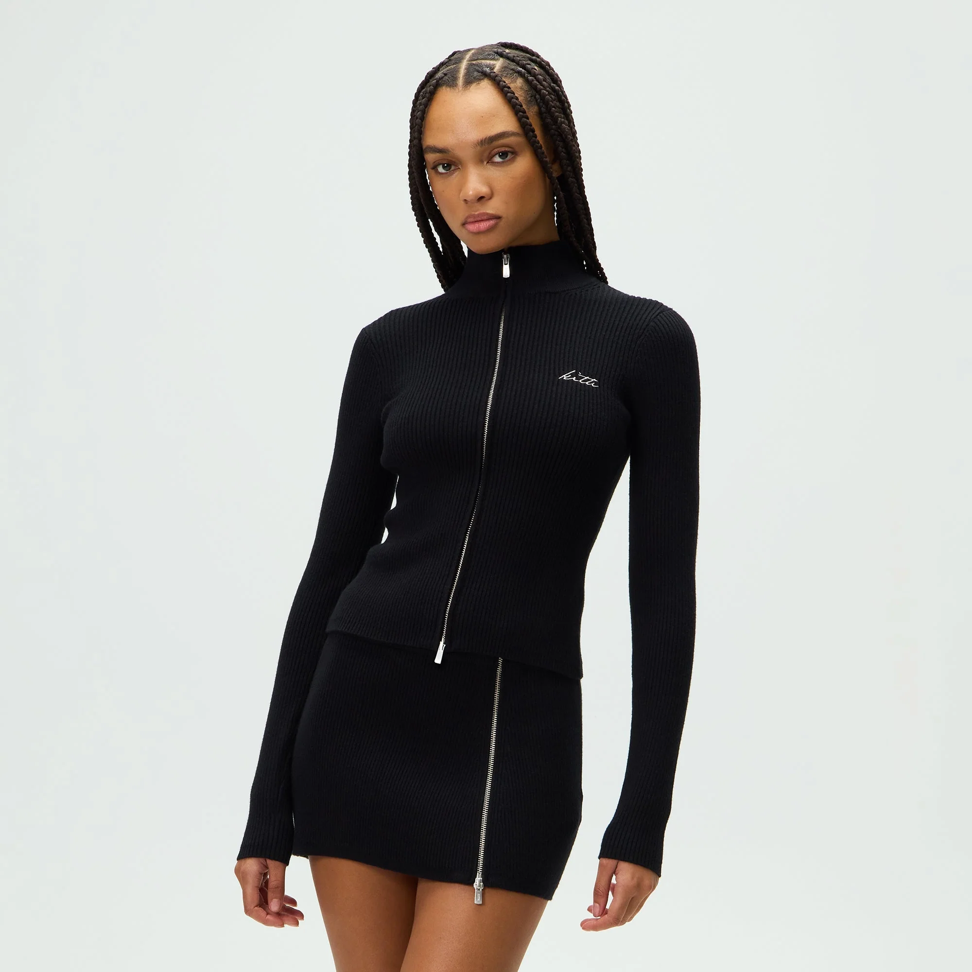 Kith Women Ina Sweater Track Zip - Black - Image 2