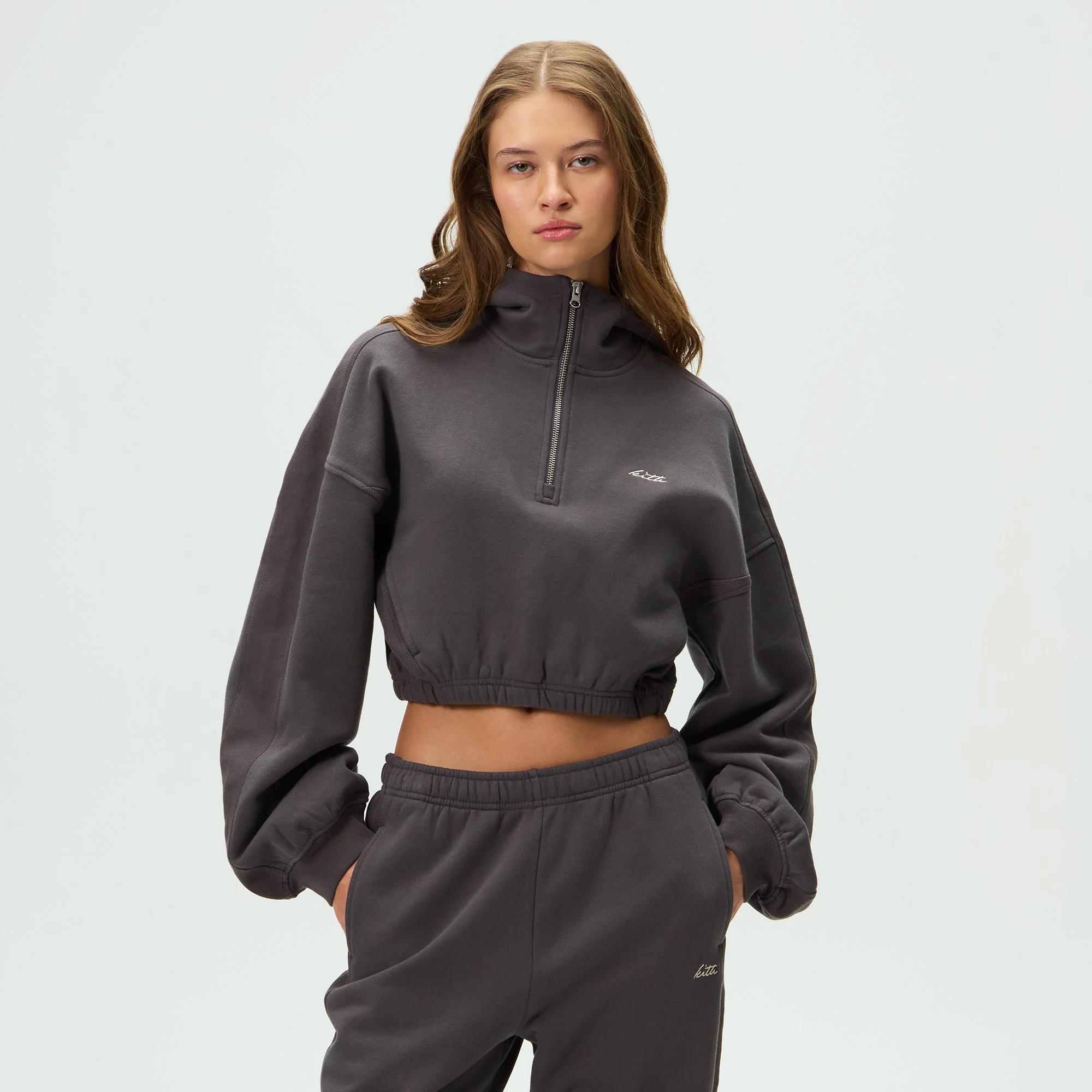 Kith Women Blair Quarter Zip Hoodie - Monarch - Image 2
