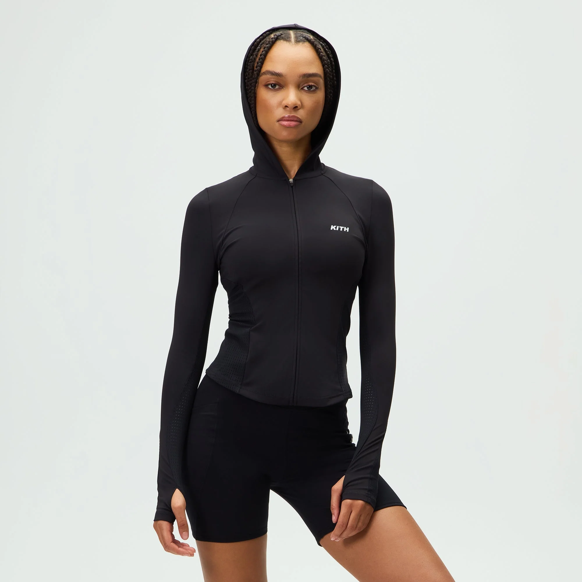 Kith Women Alyza Paneled Zip Hoodie - Black - Image 2