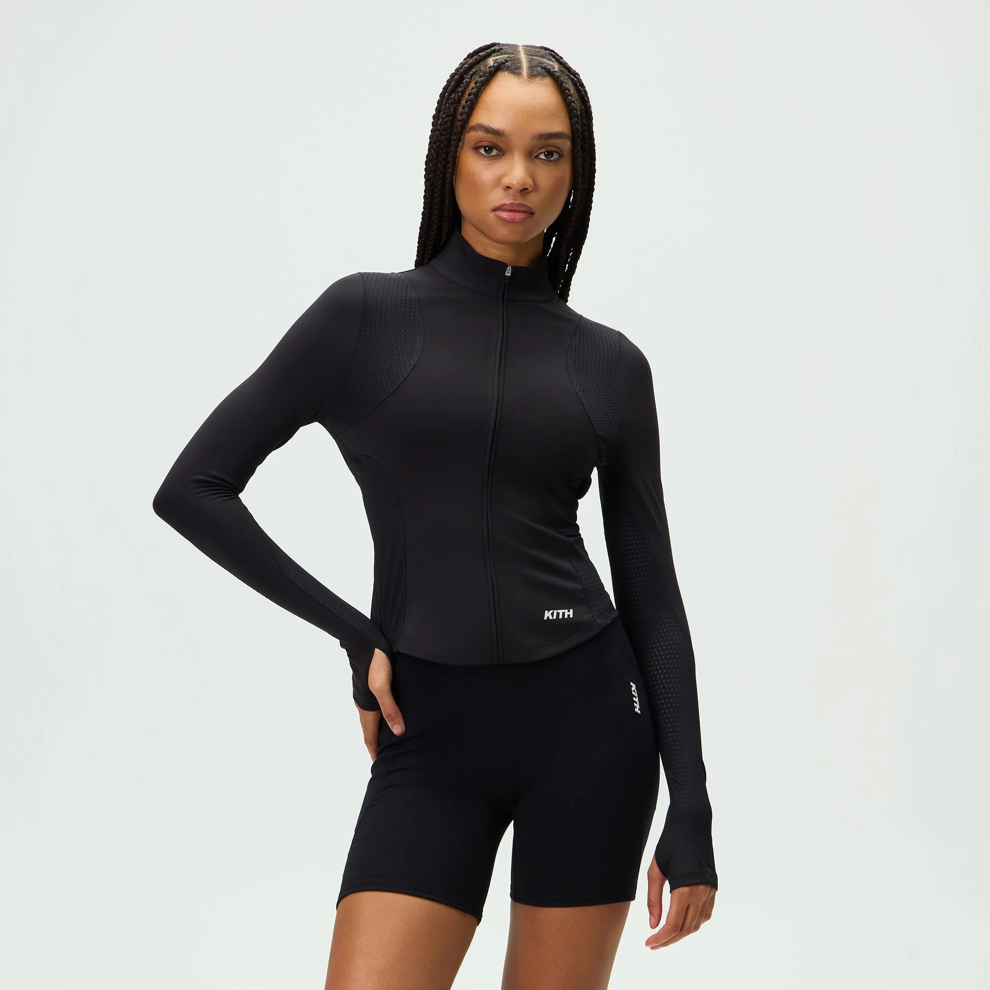 Kith Women Alida II Paneled Zip Top - Black - Image 2