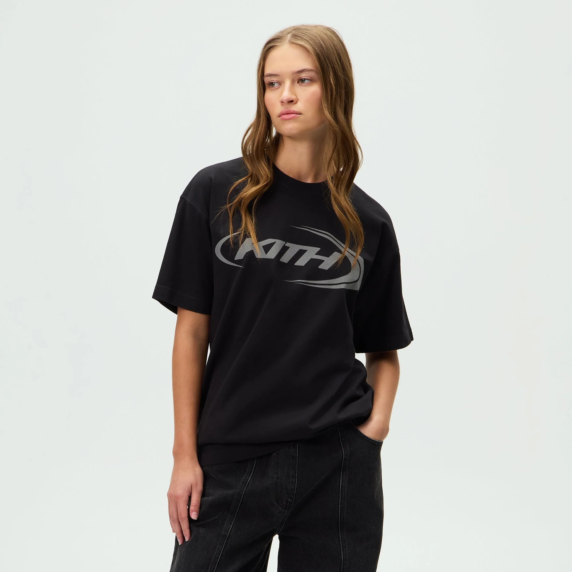 Kith Women Vintage Outline Logo Tee - Black - Image 2