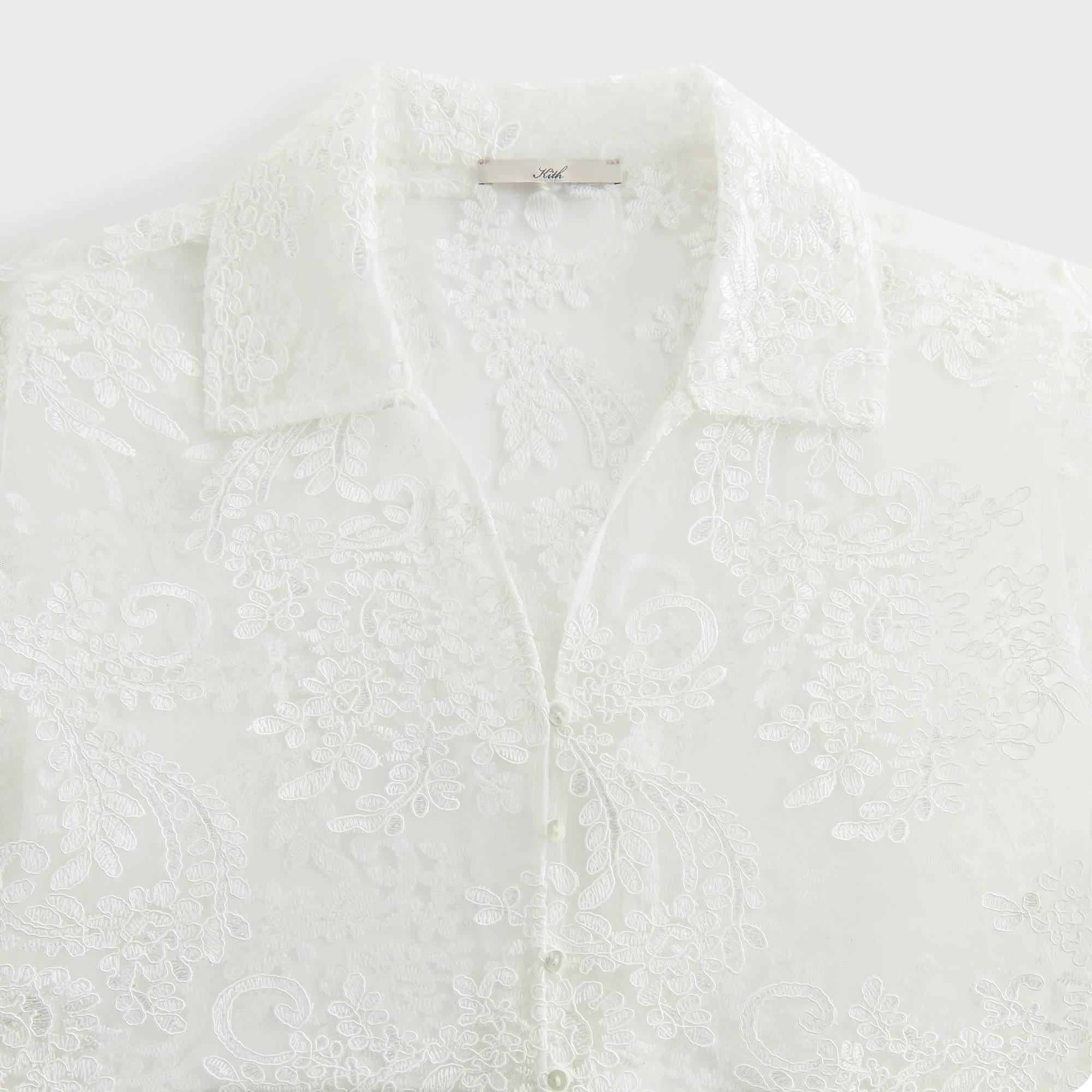 Lisa for Kith Women Laina Lace Overshirt - White - Image 4