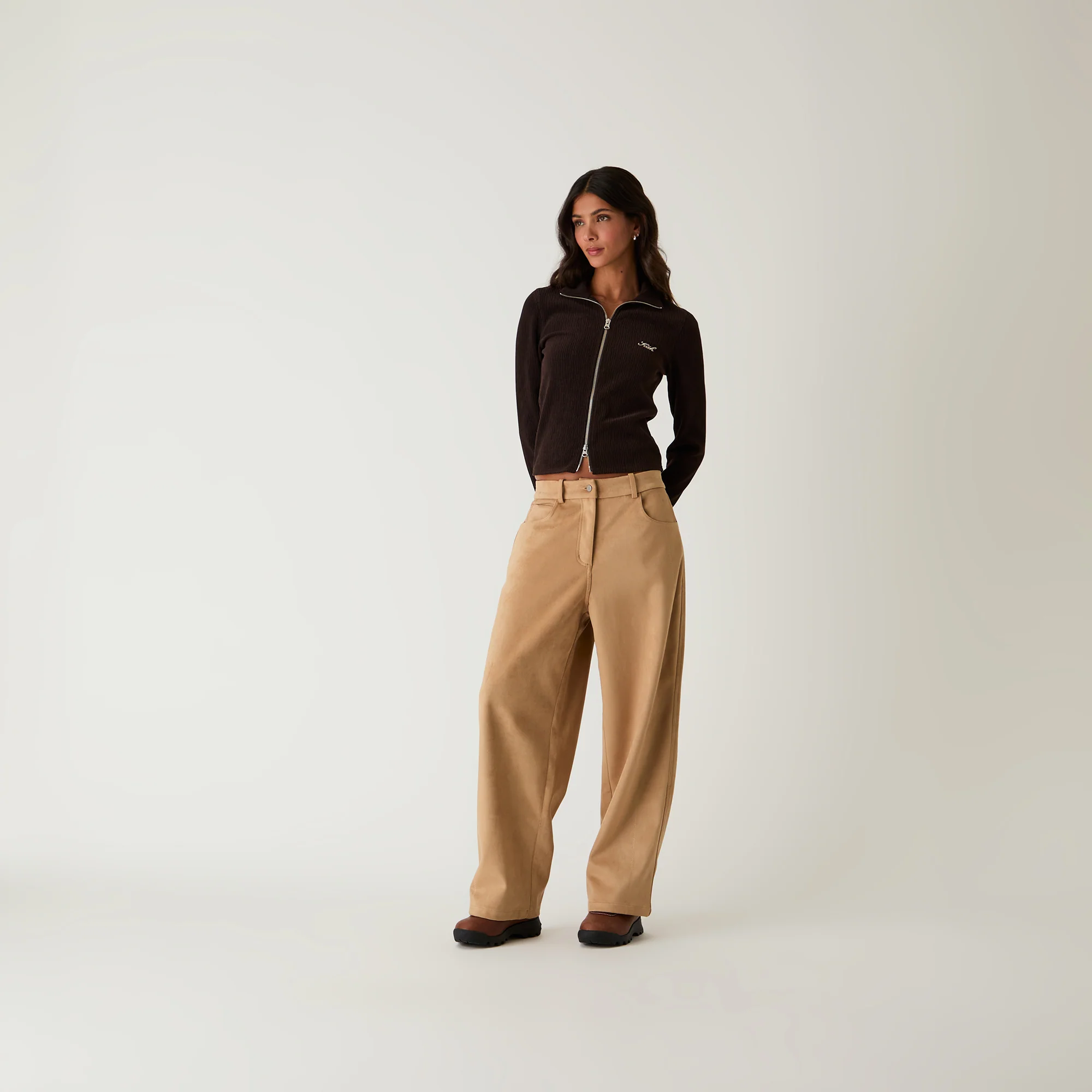 Kith Women Miren Microsuede Five Pocket Pant - Birch - Image 2