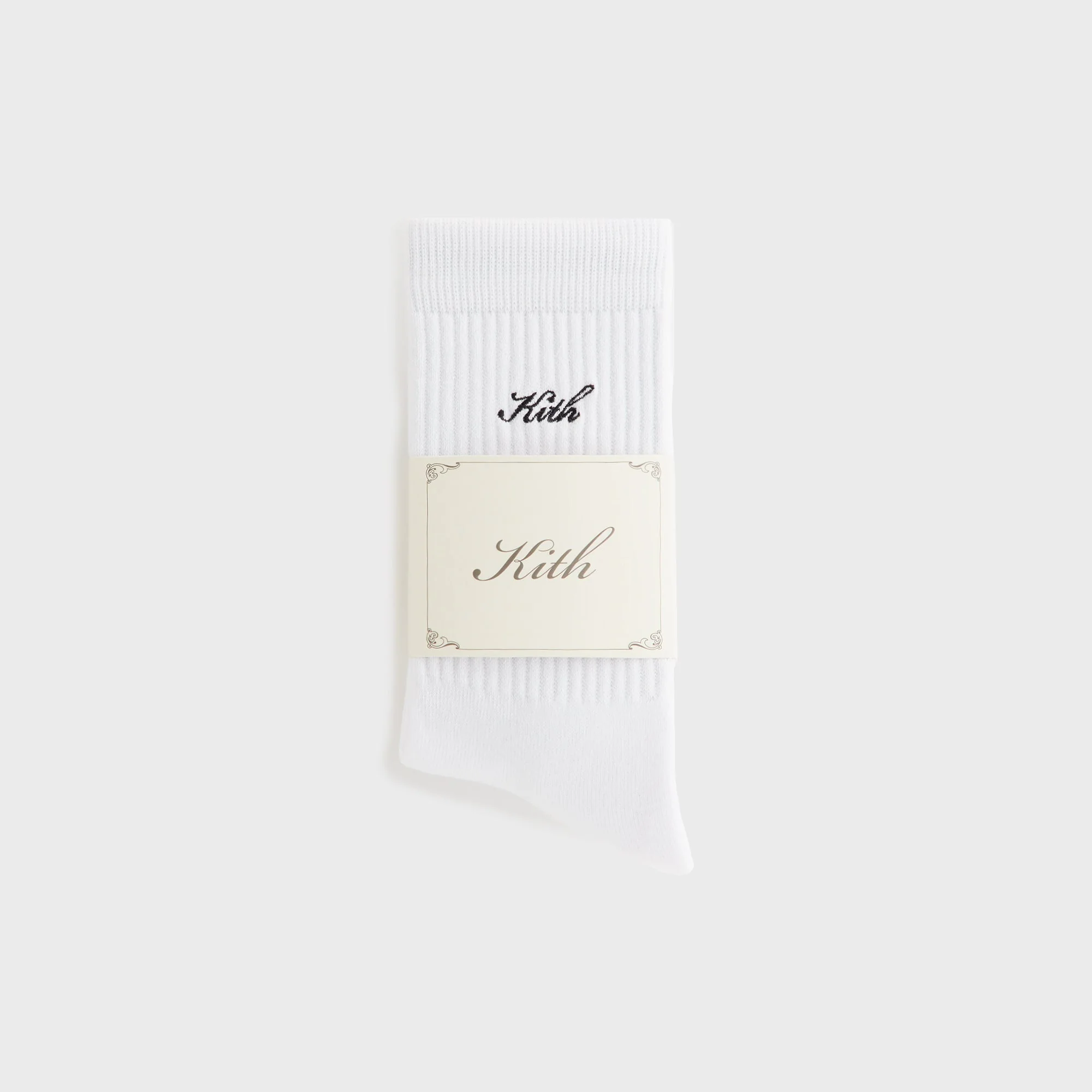 Kith Women Script Classic 3 Pack Crew Socks - White - Image 2