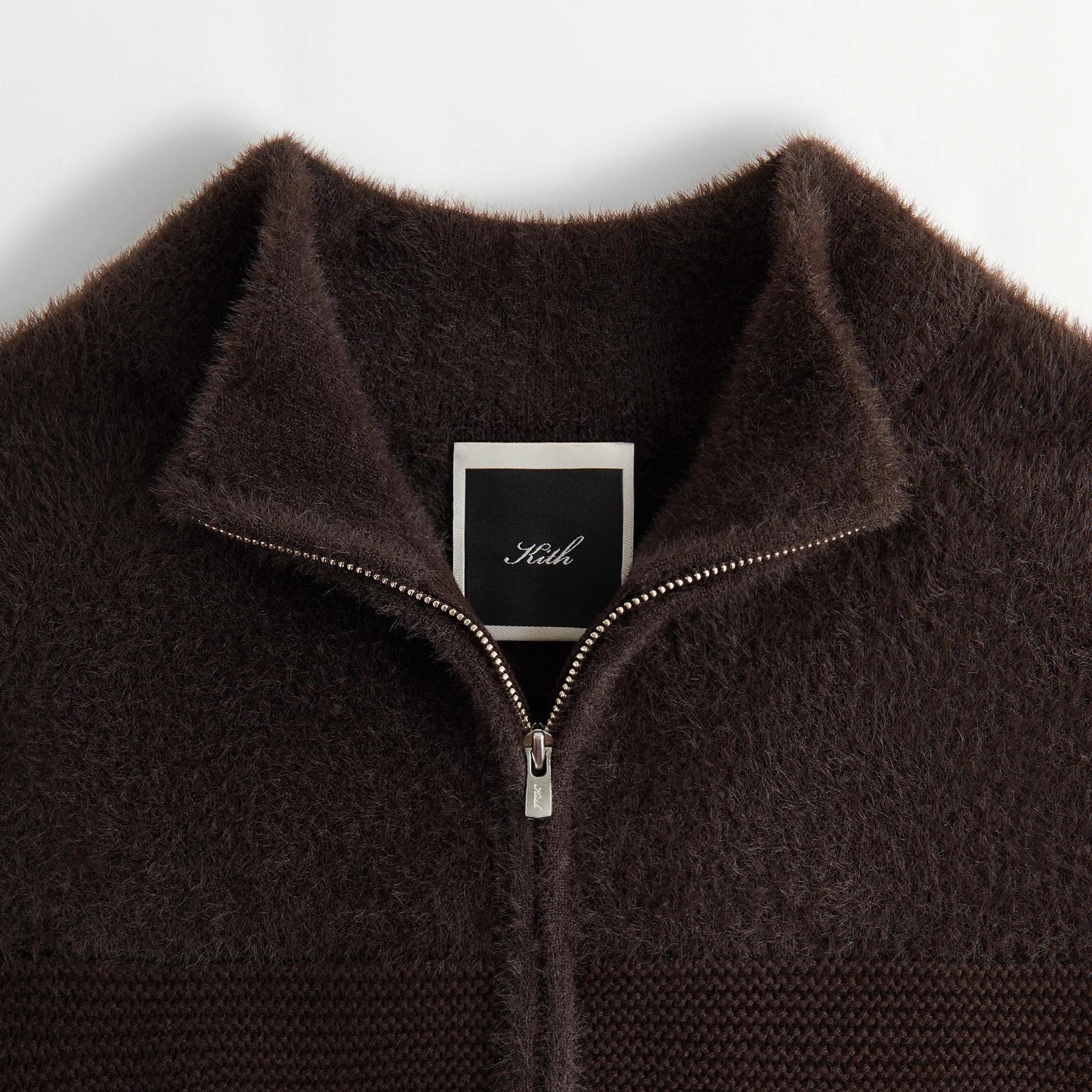 Kith Women Presley Blocked Mohair Zip Sweater - Incognito - Image 4