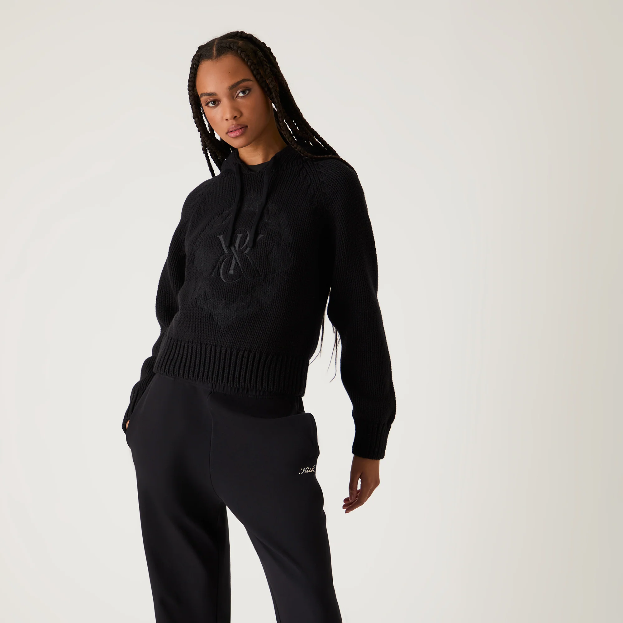 Kith Women Celyse Crest Sweater Hoodie - Black - Image 2