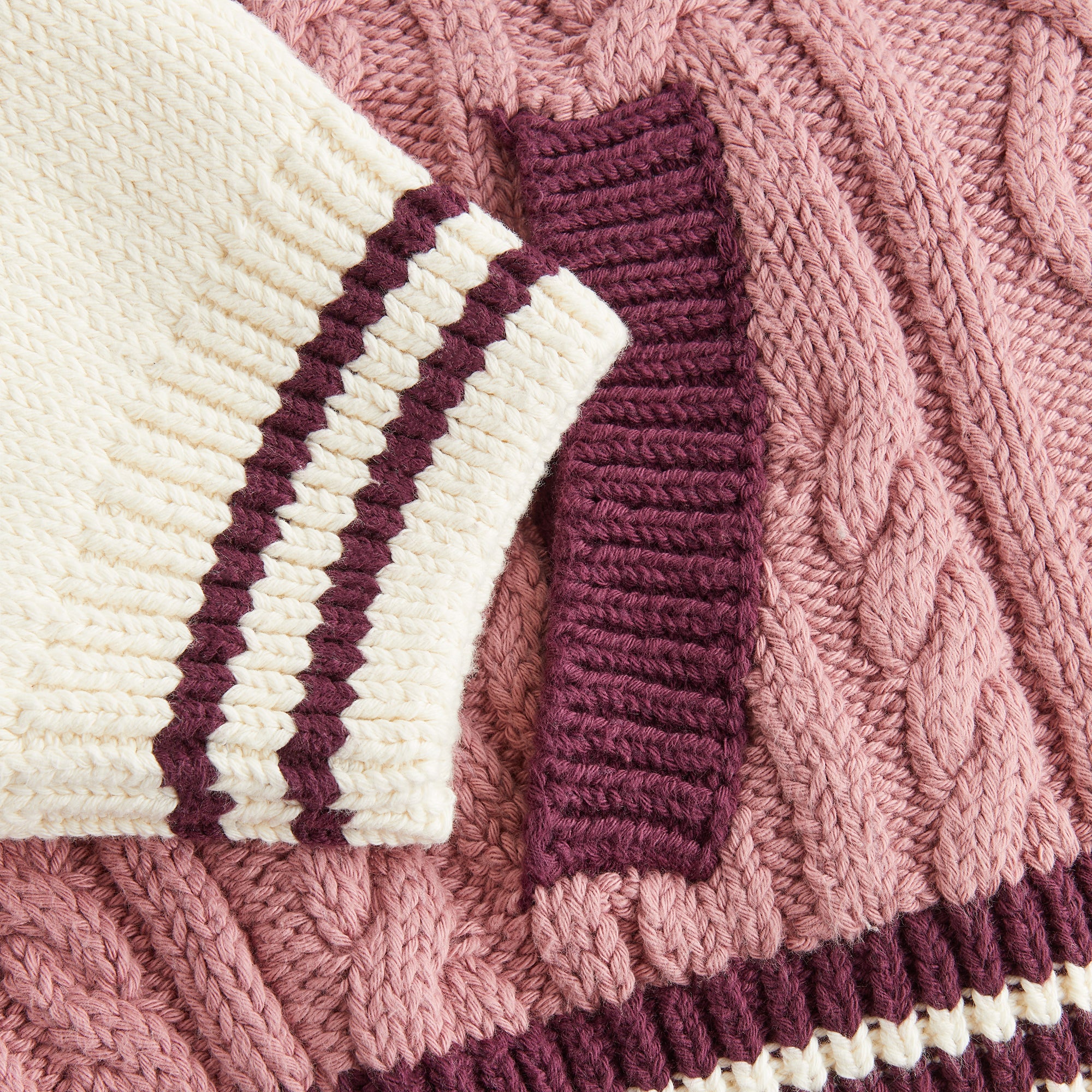 Kith Women Wyler Blocked Full Zip Sweater - Pink Opal - Image 7