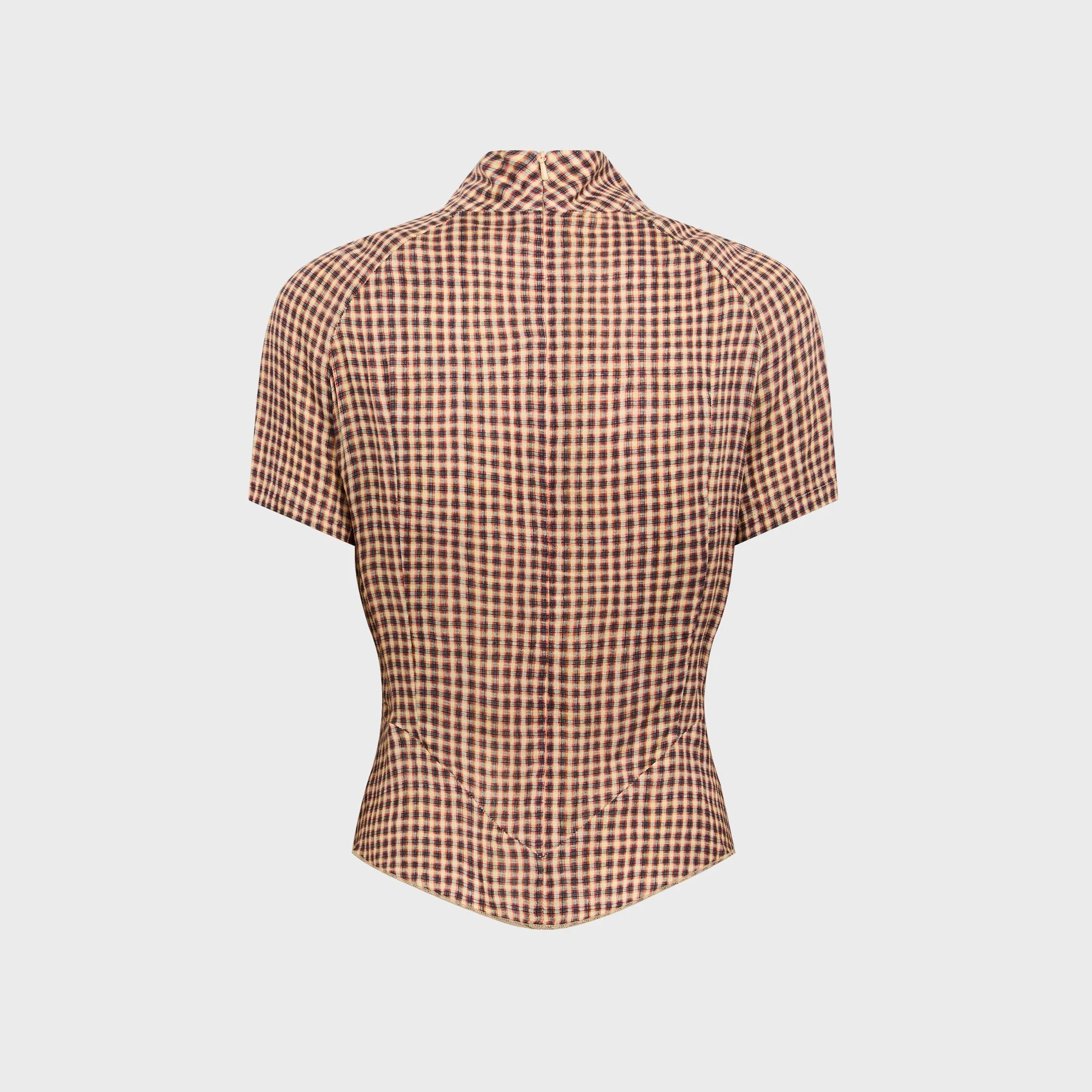 KNWLS Tess Short Sleeve Blouse - Plaid - Image 2
