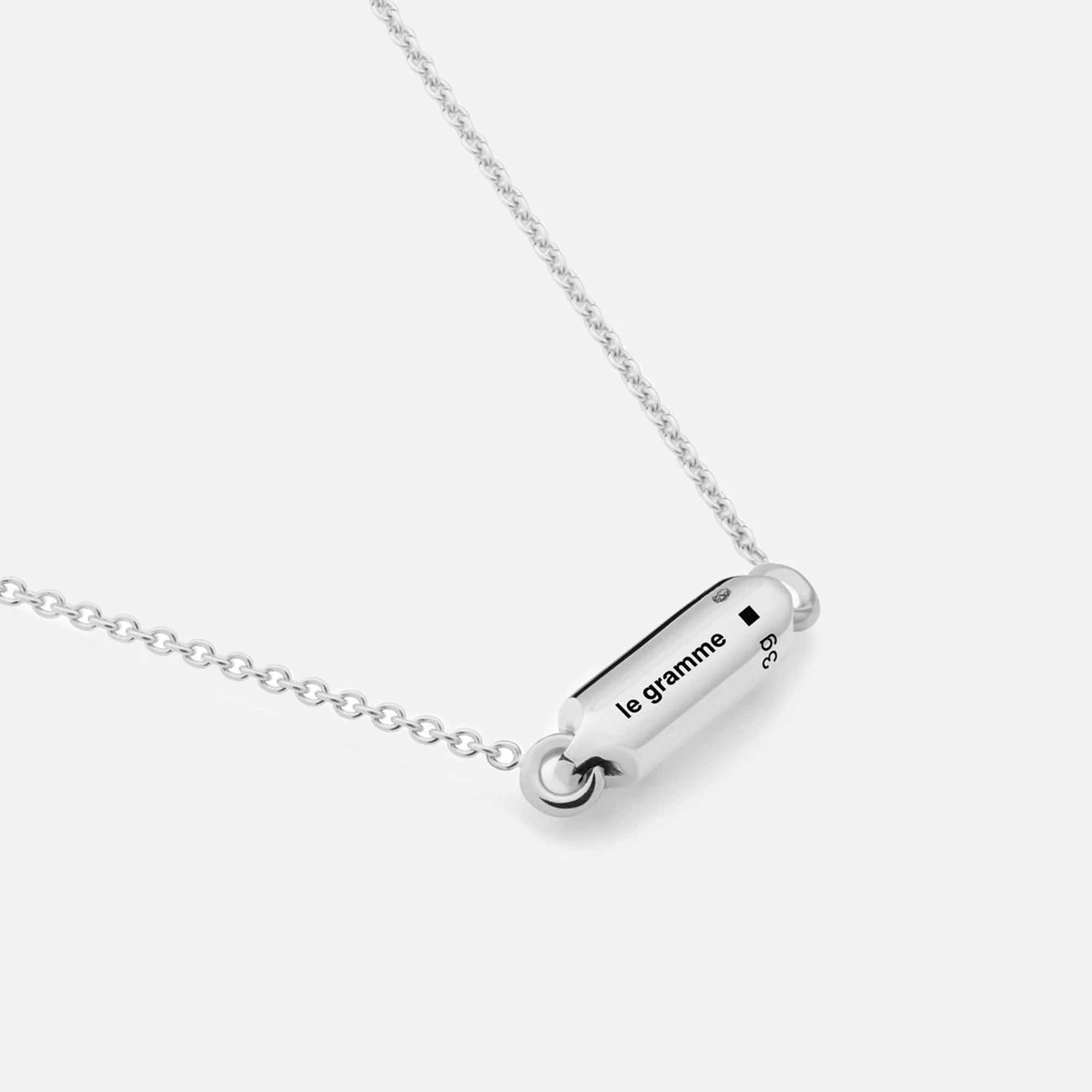 Le Gramme 3g Polished Sterling Silver Segment Pendant Necklace - Silver - Image 2