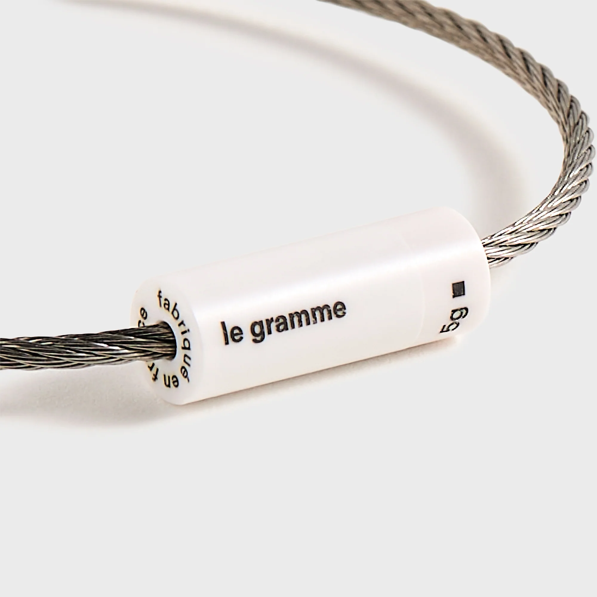 Le Gramme 5g Brushed White Ceramic Cable Bracelet - White - Image 3
