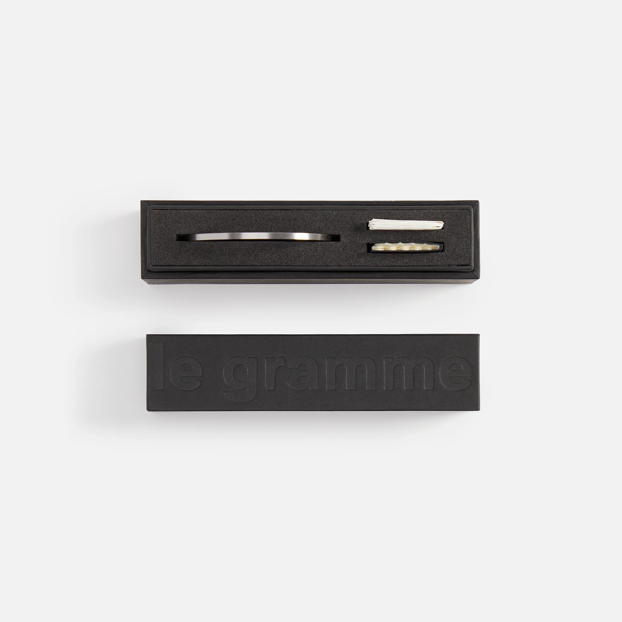 Le Gramme 7g Bracelet Slick Brushed 925 Black Sterling Silver -Silver / Black - Image 4