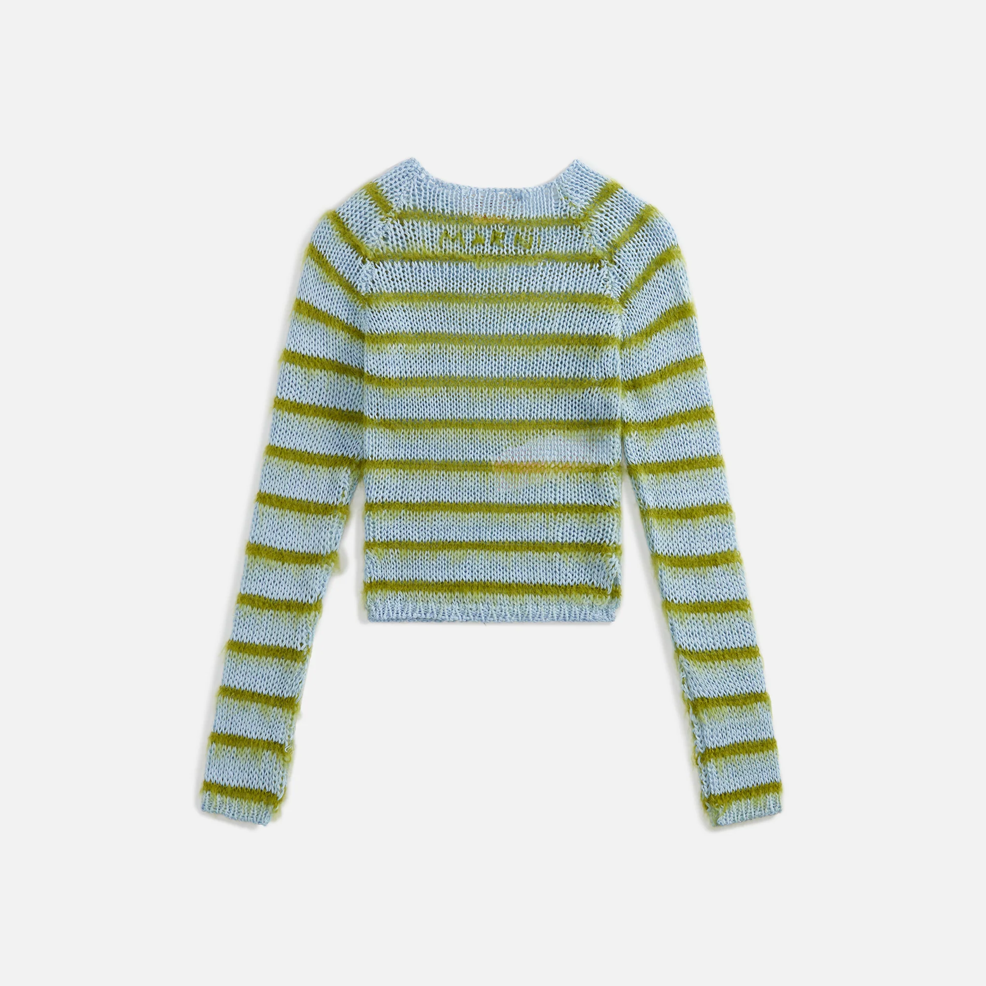 Marni Roundneck Bicolor Brushed Stripe Sweater - Iris Black - Image 2