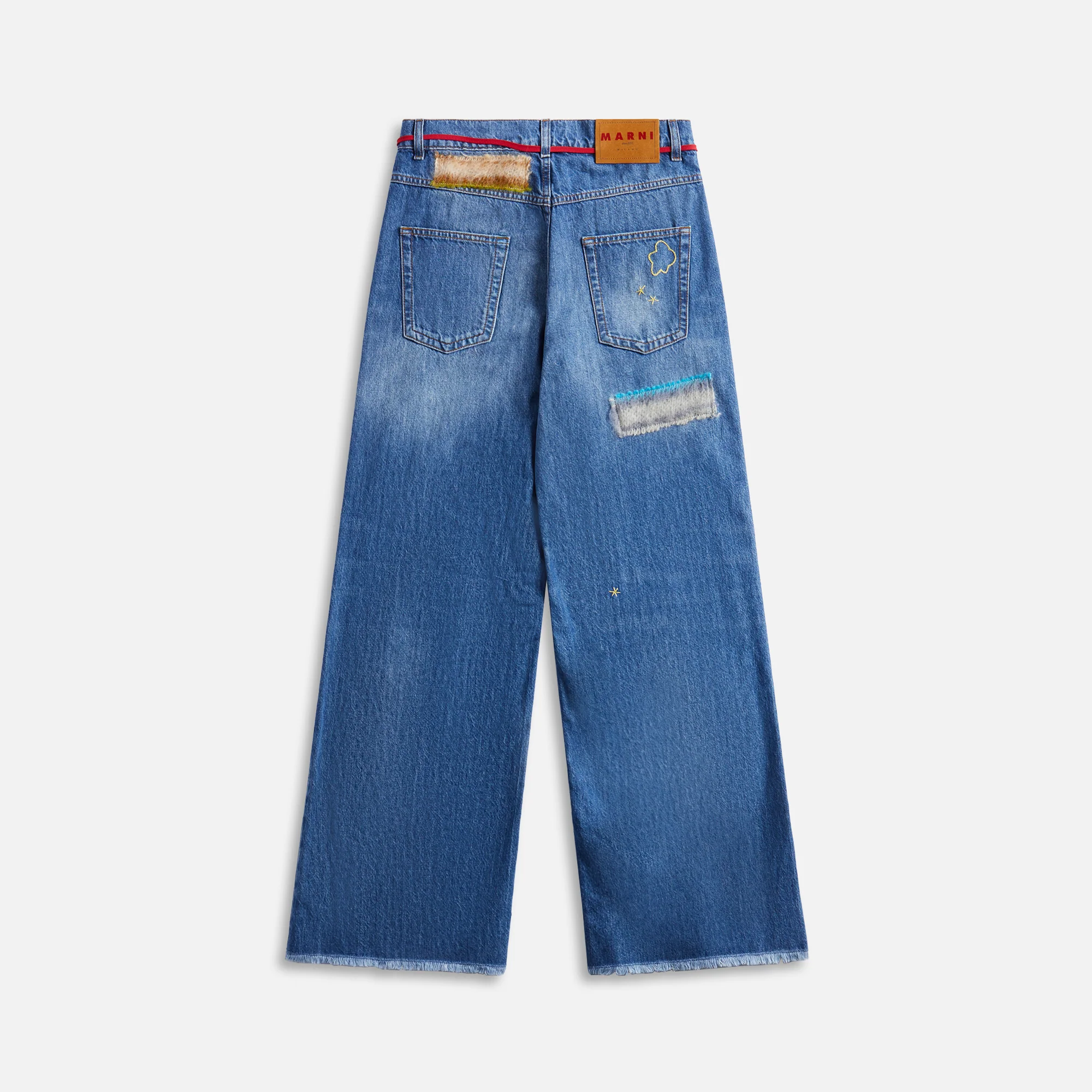 Marni Stone Washed Organic Denim Mohair Trousers - Iris Blue - Image 2