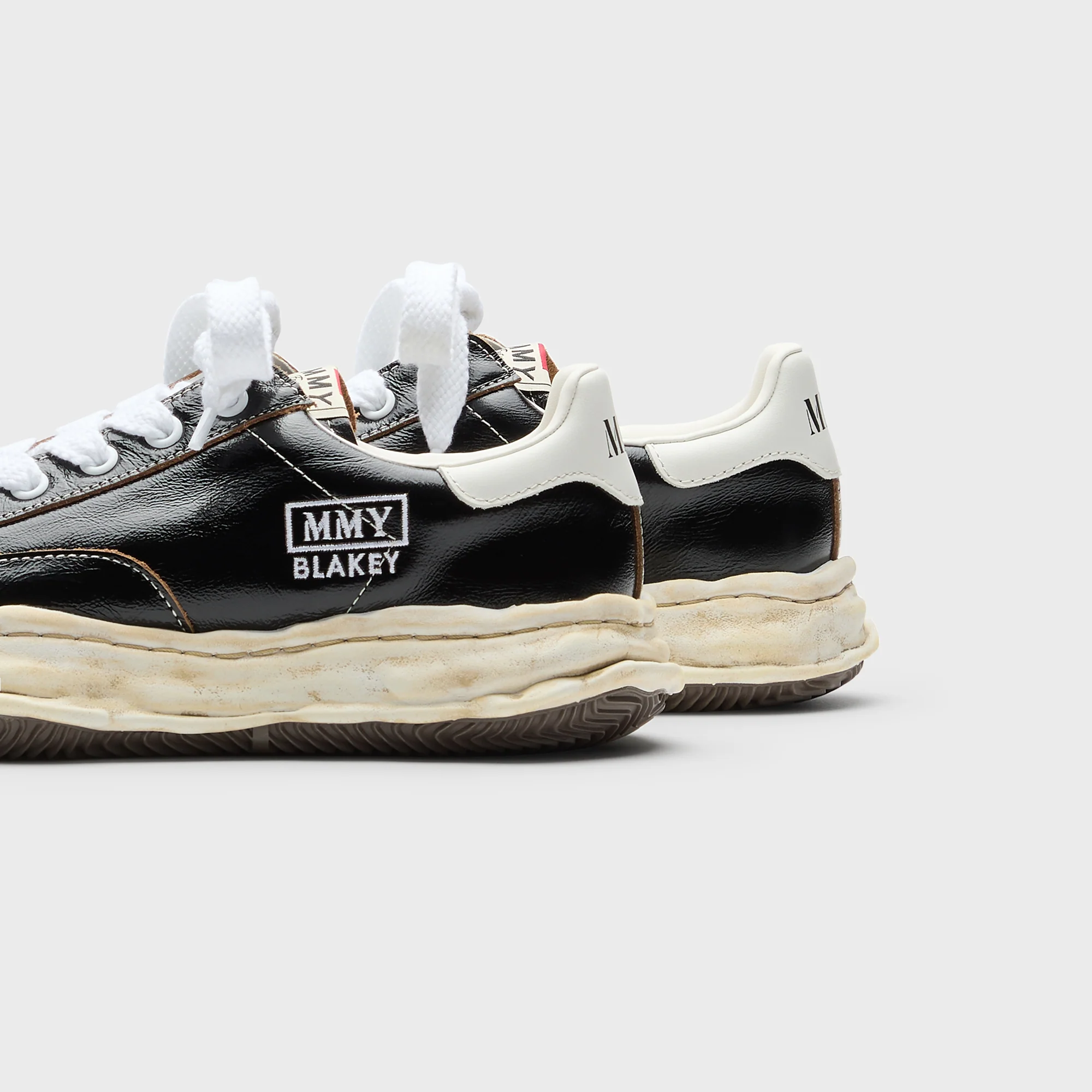 Mihara Yasuhiro Blakey Original Sole Wrinkled Leather Low Top Sneaker - Black - Image 3