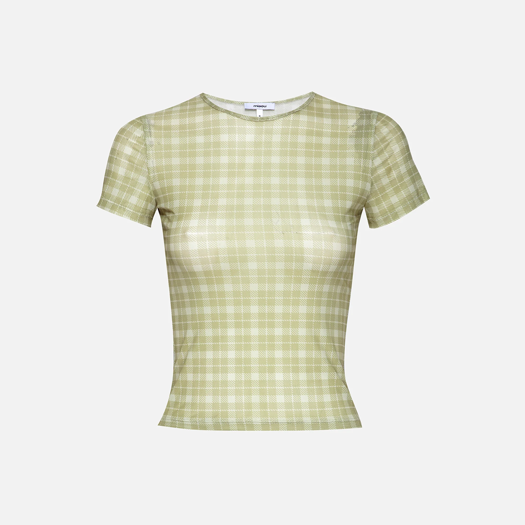 Miaou Mini Tee - Baby Plaid Limon