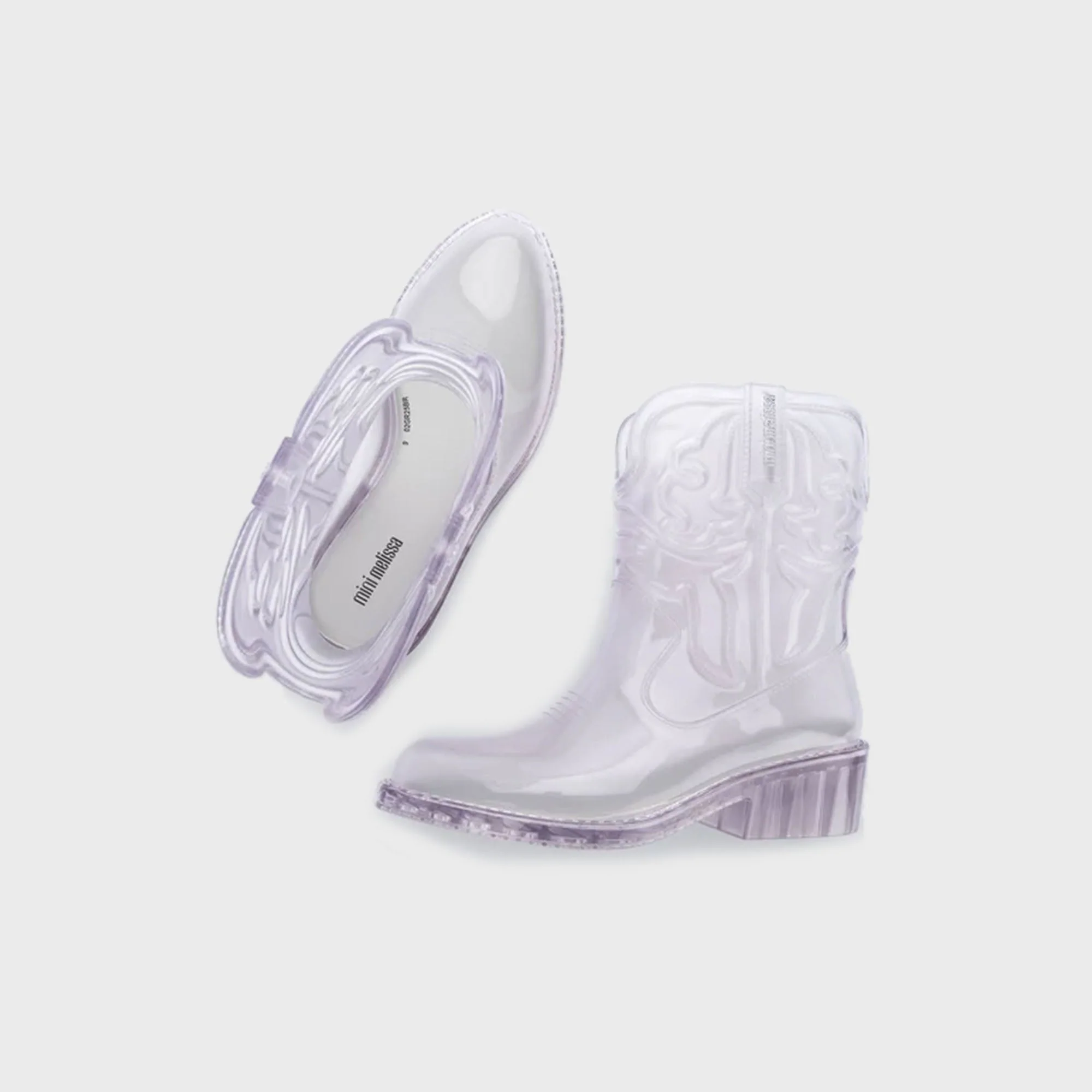 Melissa Mini Kids Texas Boot - Clear - Image 3
