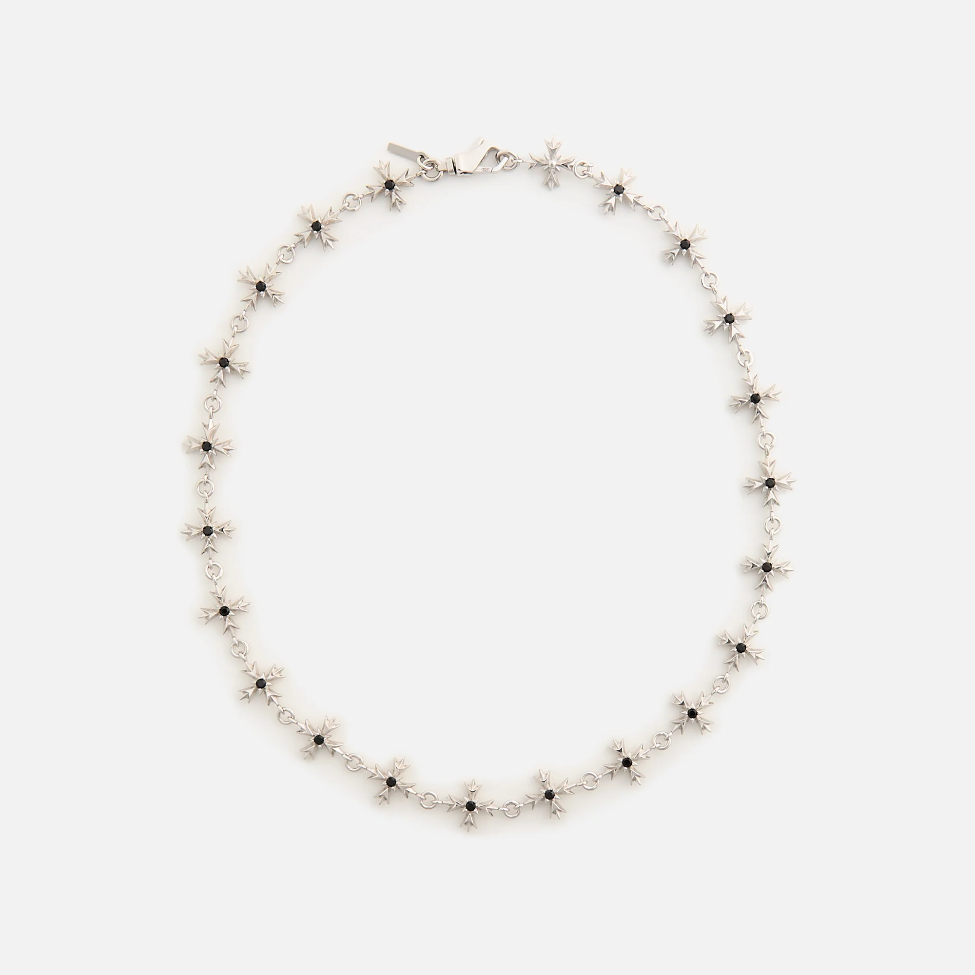 Emanuele Bicocchi Black Zirconia Crest Necklace - Silver