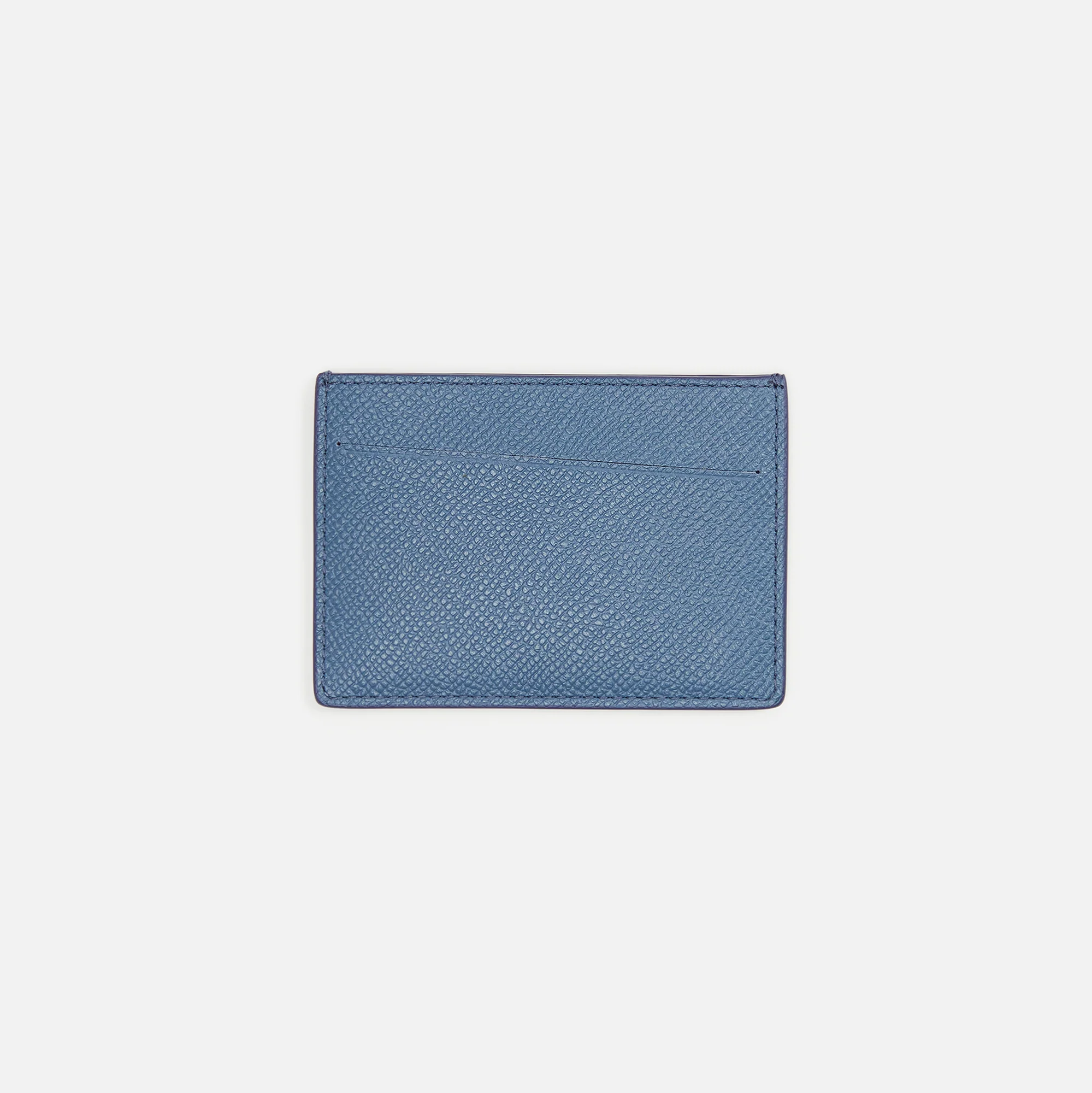 Margiela 3 Card Holder Grainy Leather - Denim Blue - Image 2