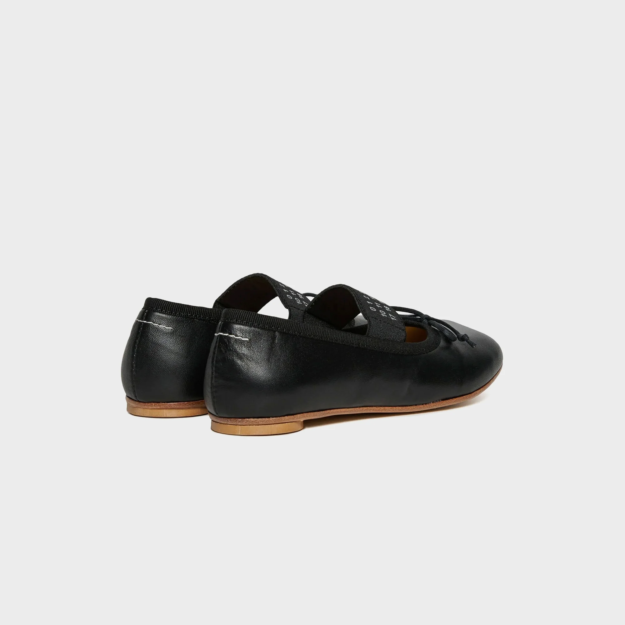 MM6 Maison Margiela TD Leather Anatomical Toe Ballet Flats - Black - Image 3