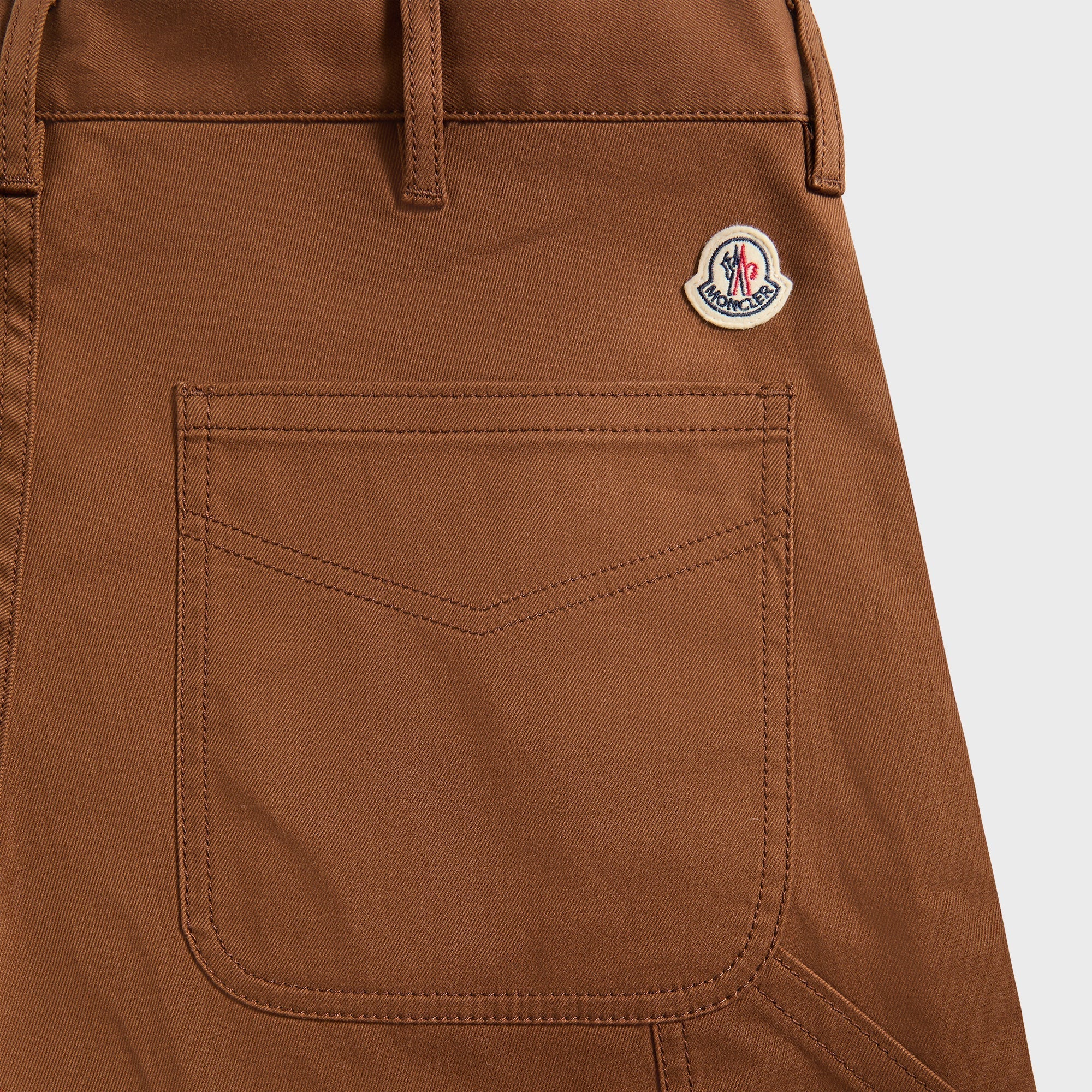Moncler Logo Gabardine Trousers - Brown - Image 3