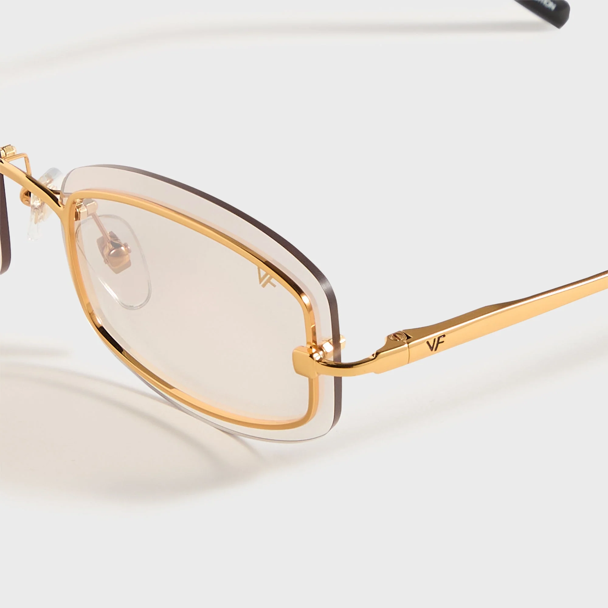 Vintage Frames Genius Rimless 24KT - Yellow Gold / Brown Smoke - Image 3
