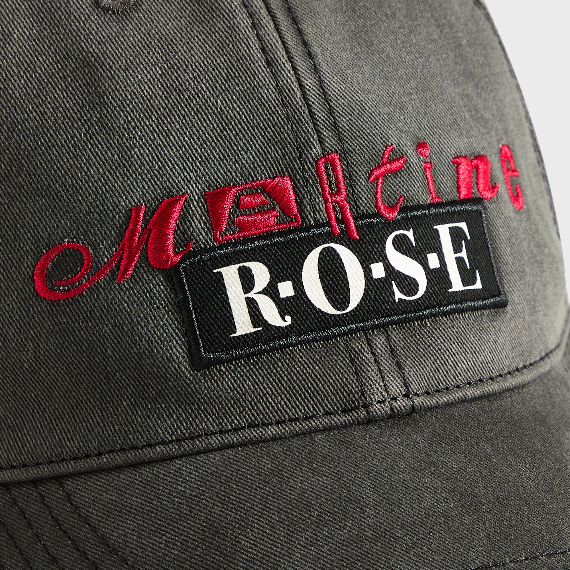 Martine Rose Roll Back Cap - Grey / Red - Image 3