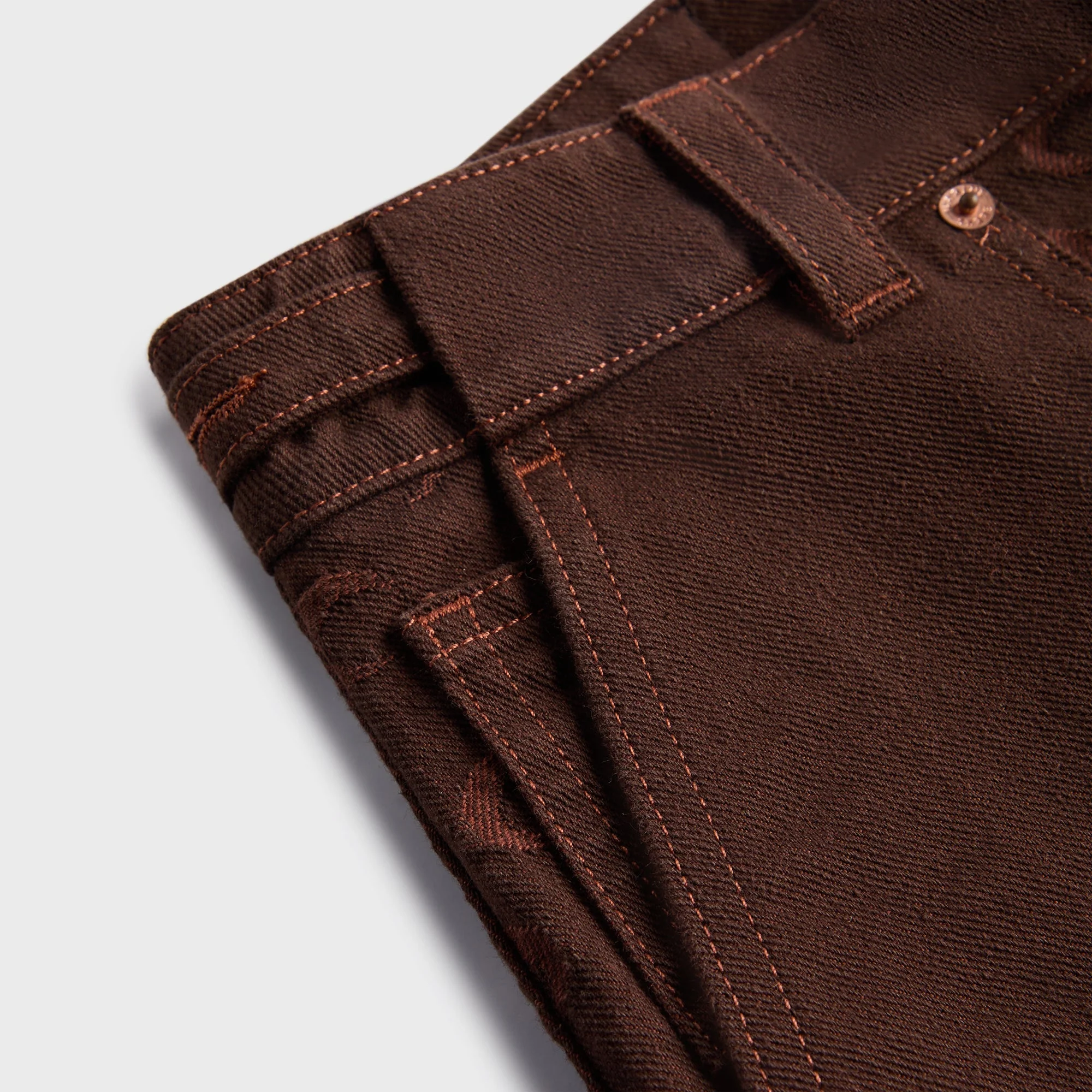 MARINE SERRE Moon Jacquard Twill Workwear Pant - Deep Brown - Image 4