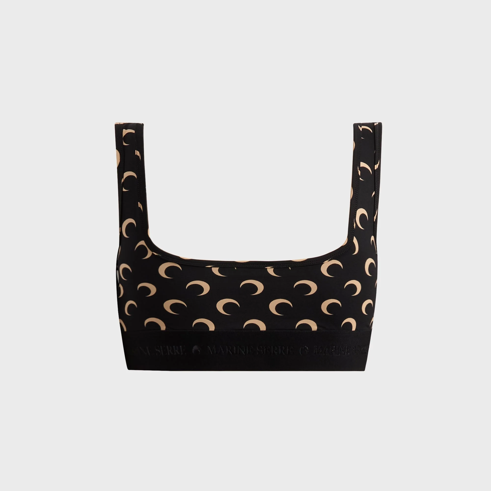 Marine Serre Moon Printed Jersey Sports Bra - Black - Image 2
