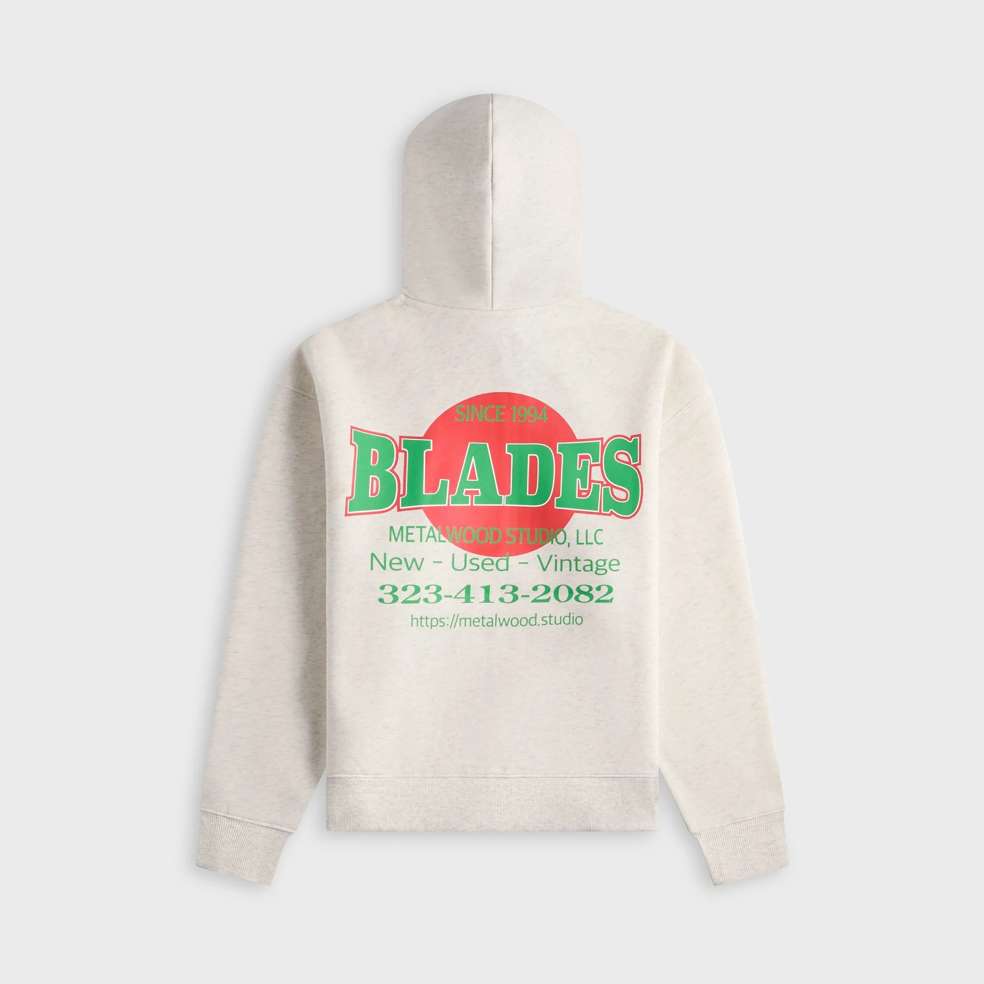 Metalwood Blades Gym Zip Hooded Sweatshirt - Heather Grey - Image 2