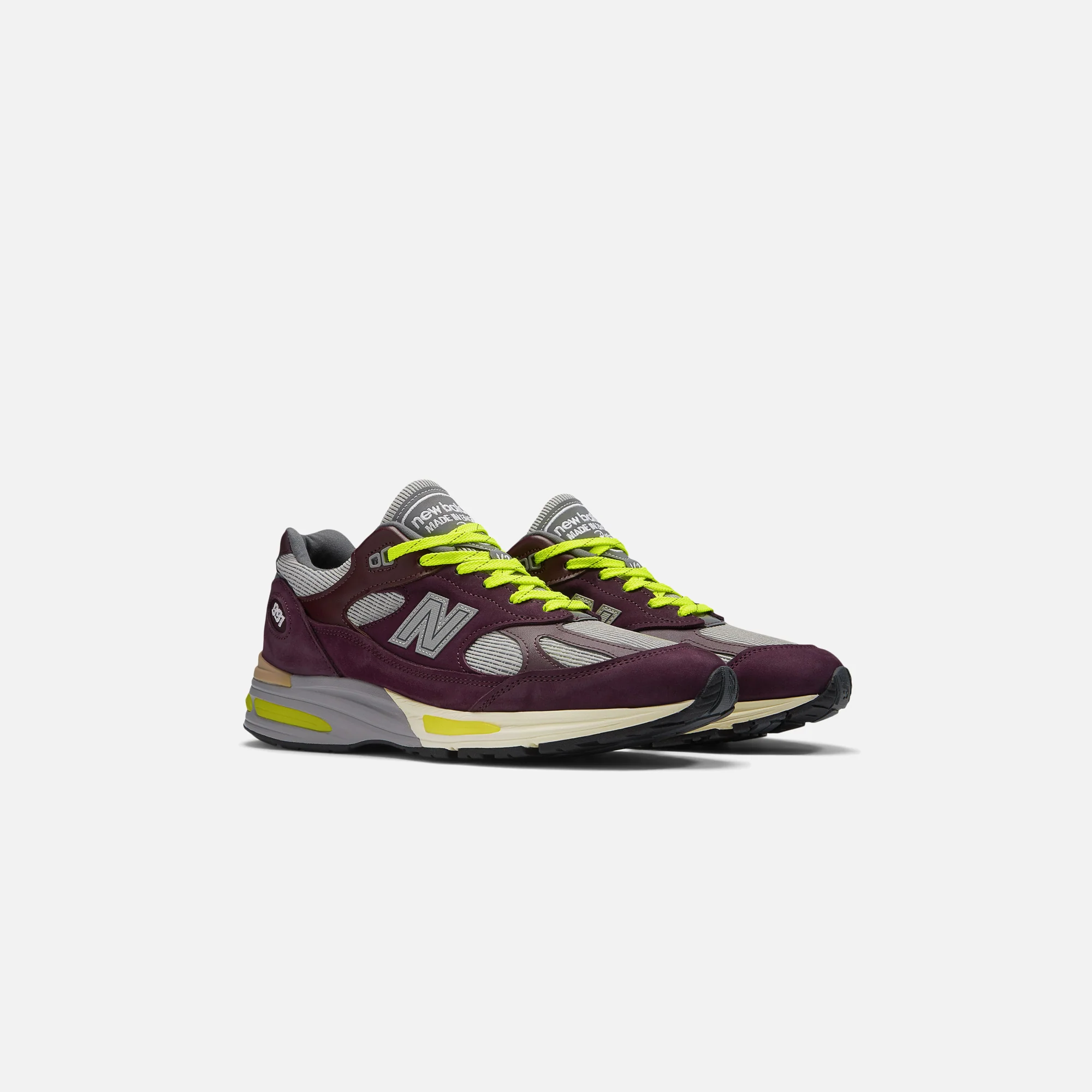 New Balance x Patta Made in UK 991v2 - Burgundy / Silver - Image 2