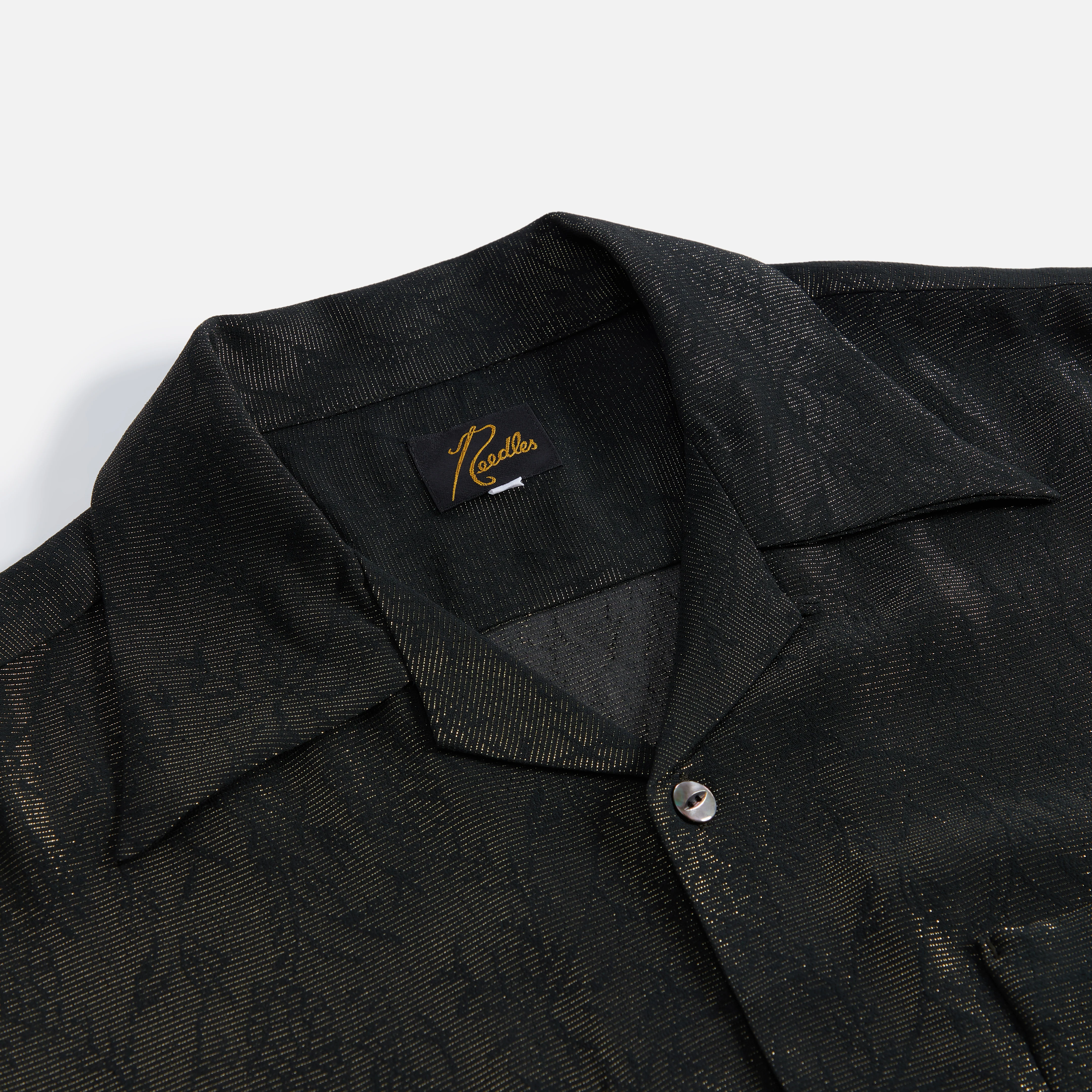 Needles One-Up Shirt Botanical Lame Jacquard - Gold - Image 3